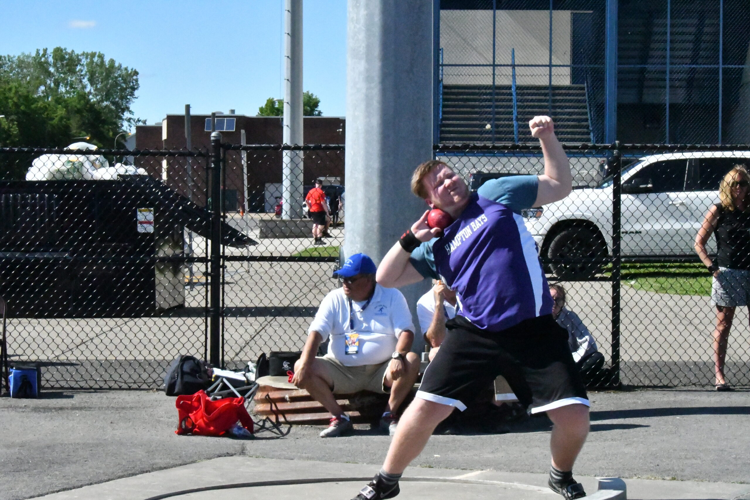 Timothy Kraycar of Hampton Bays competed in the shot put at states.