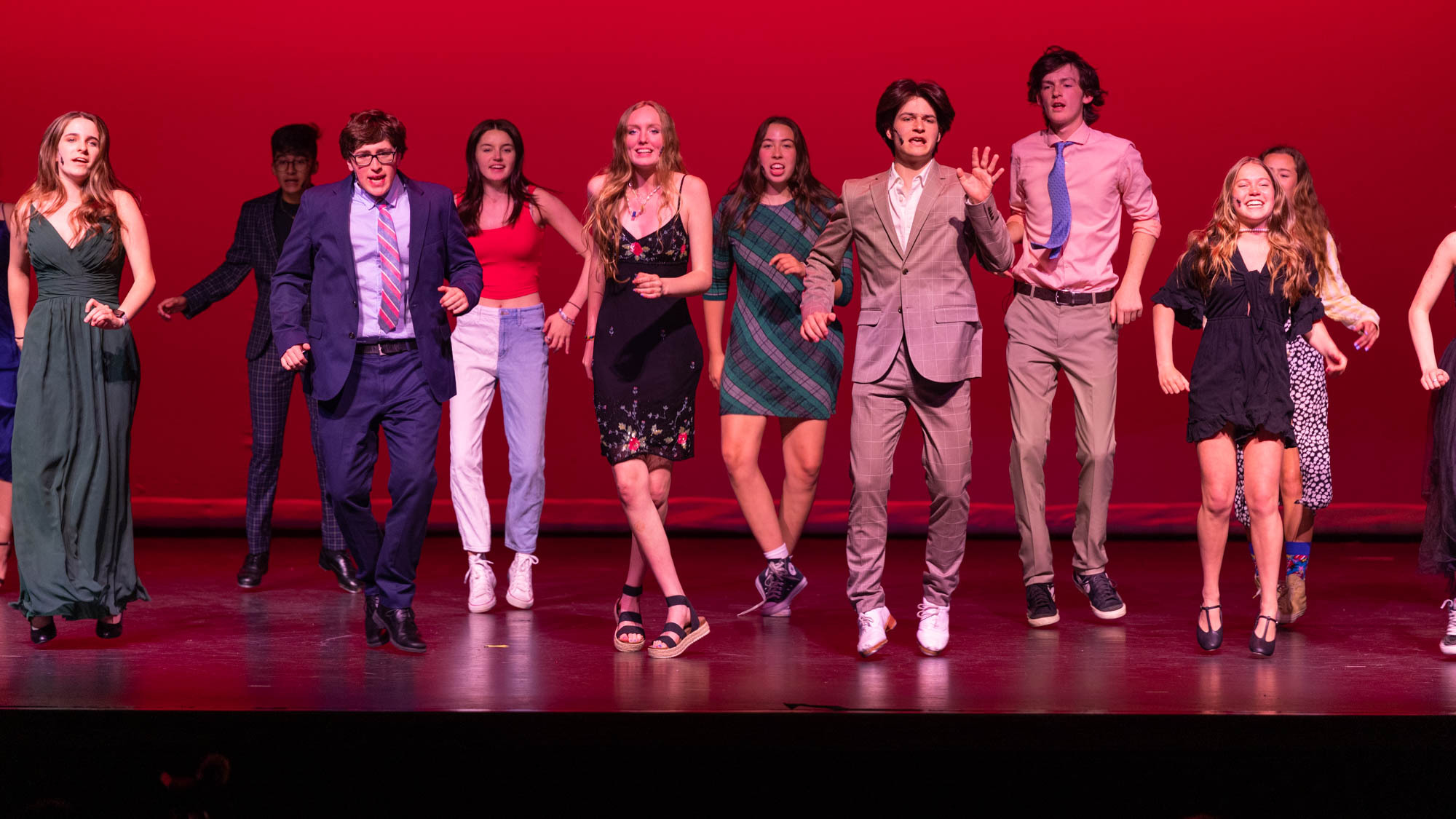 The students of East Hampton High School performing “Footloose” from the musical of the same name during the Teeny Awards ceremony on June 5. MICHAEL O’CONNOR/CLASSY CAMERA