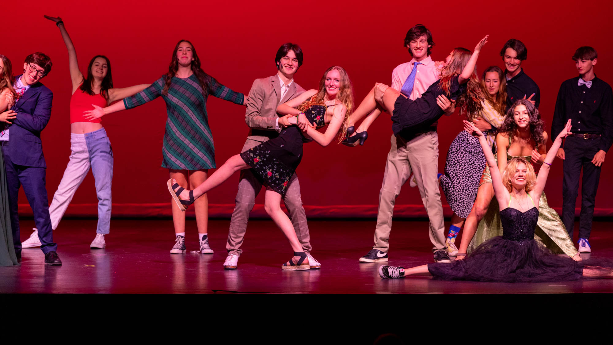 The students of East Hampton High School performing “Footloose” from the musical of the same name during the Teeny Awards ceremony on June 5. MICHAEL O’CONNOR/CLASSY CAMERA