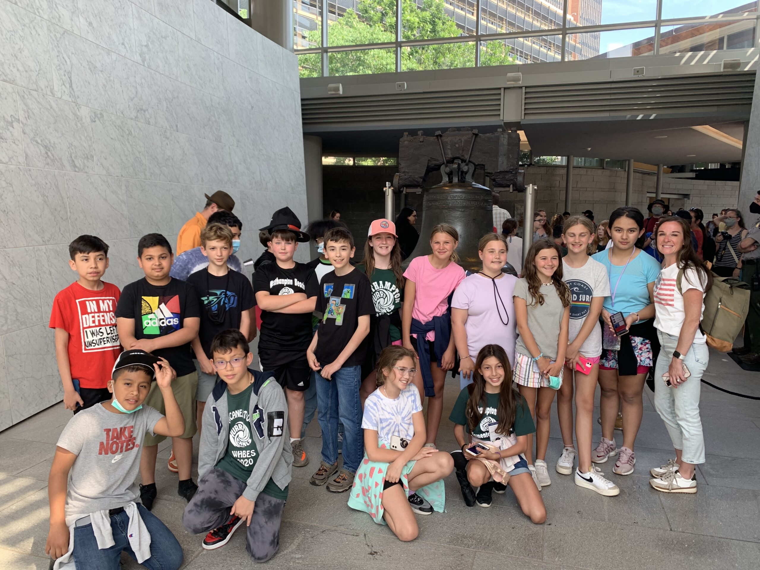 Fifth grade students at Westhampton Beach Elementary School recently took an educational field trip to Philadelphia. They explored the city’s vast history at sites such as the National Constitution Center and Elfreth’s Alley Museum, where the exhibits correlated to the social studies curriculum they have been studying. COURTESY WESTHAMPTON BEACH SCHOOL DISTRICT