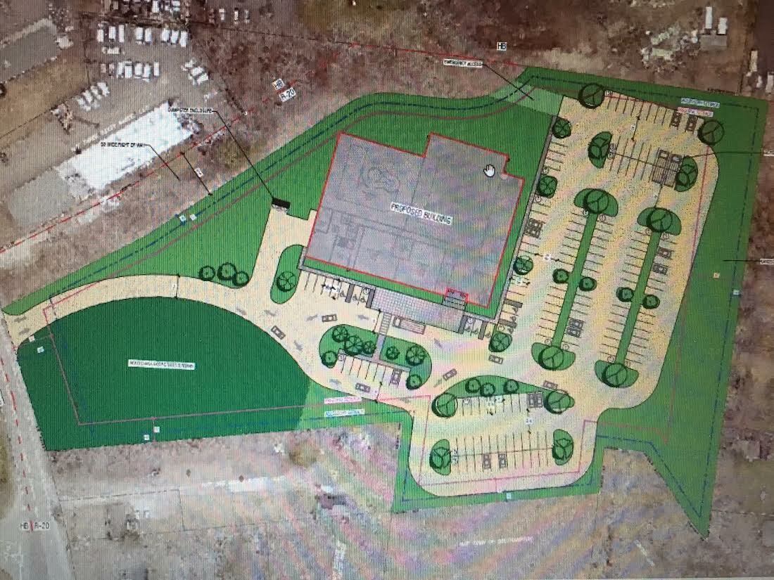An early rendering of the pool site plan.