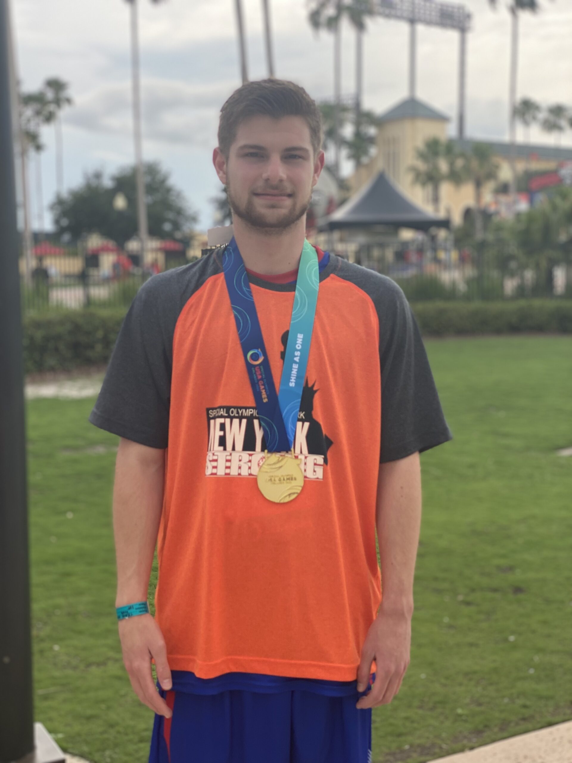 Southampton's Ross Ebrus won the gold medal in the 100-meter dash at the Special Olympics USA Games, held from June 5-10 in Orlando, Florida,