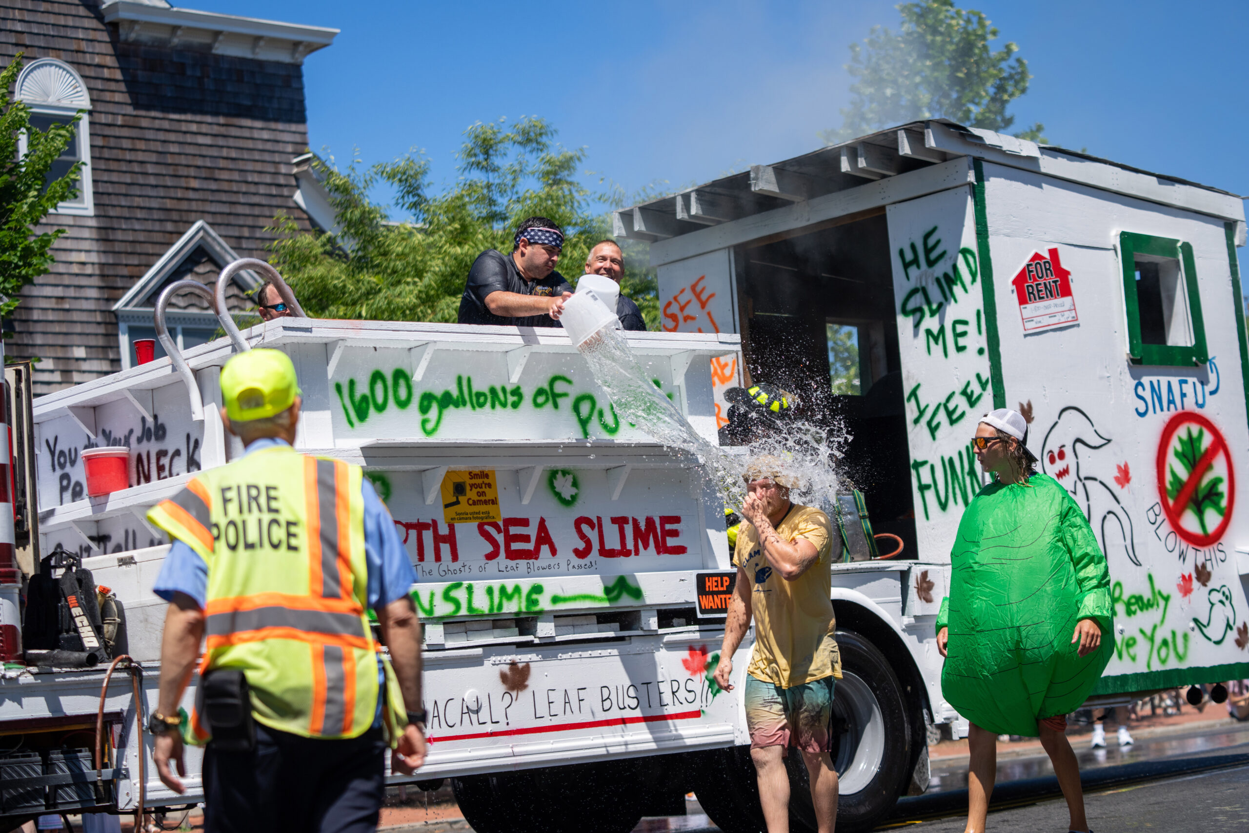 The North Sea Fire Department in the  July 4 parade in Southampton.