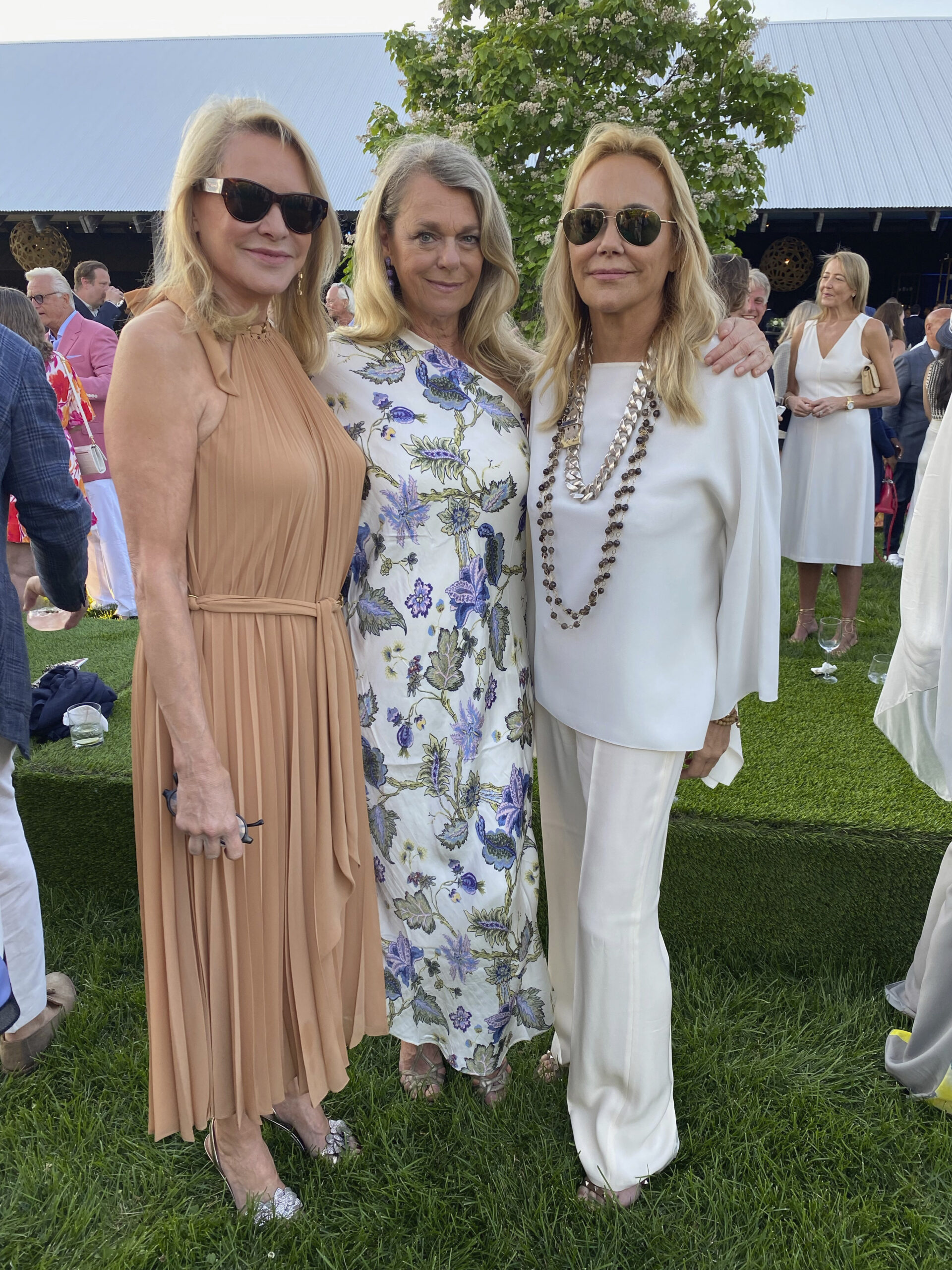 Patricia Duffy, with co-chair Debbie Bancroft, and Laurie Durning at the Parrish Art Museum Gala dinner.  GREG D'ELIA