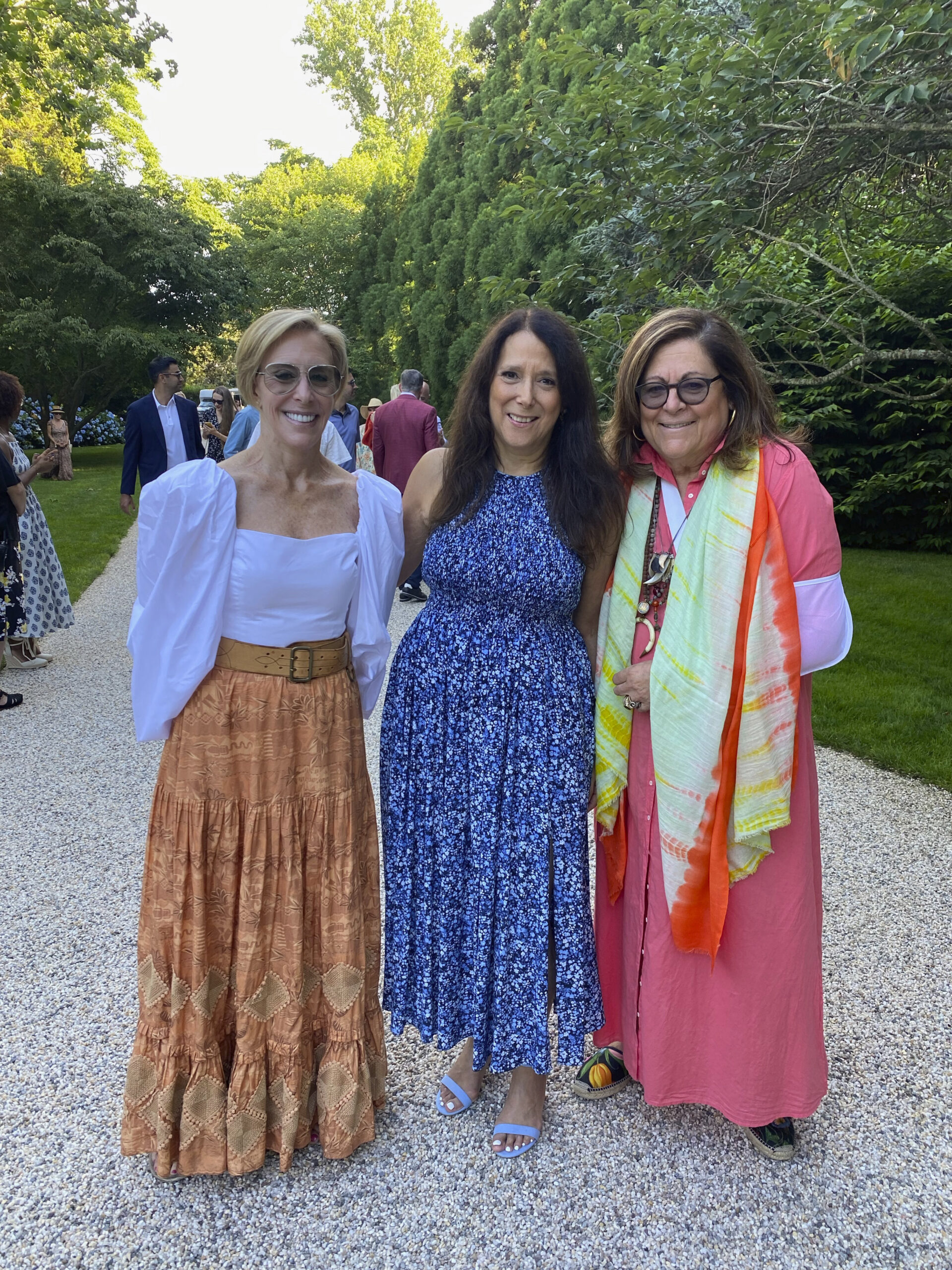 Brett Beldock, Karen Pearl and Fern Mallis at Midsummer Drinks for God's Love We Deliver.   GREG D'ELIA