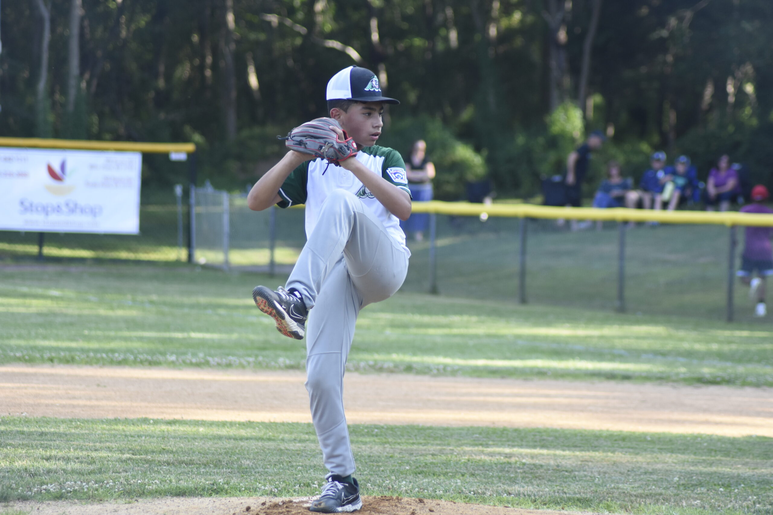 Romeo Rivas started on the mound for the East End Majors All-Stars against North Patchogue-Medford in the District 36 Championships on July 14.    DREW BUDD