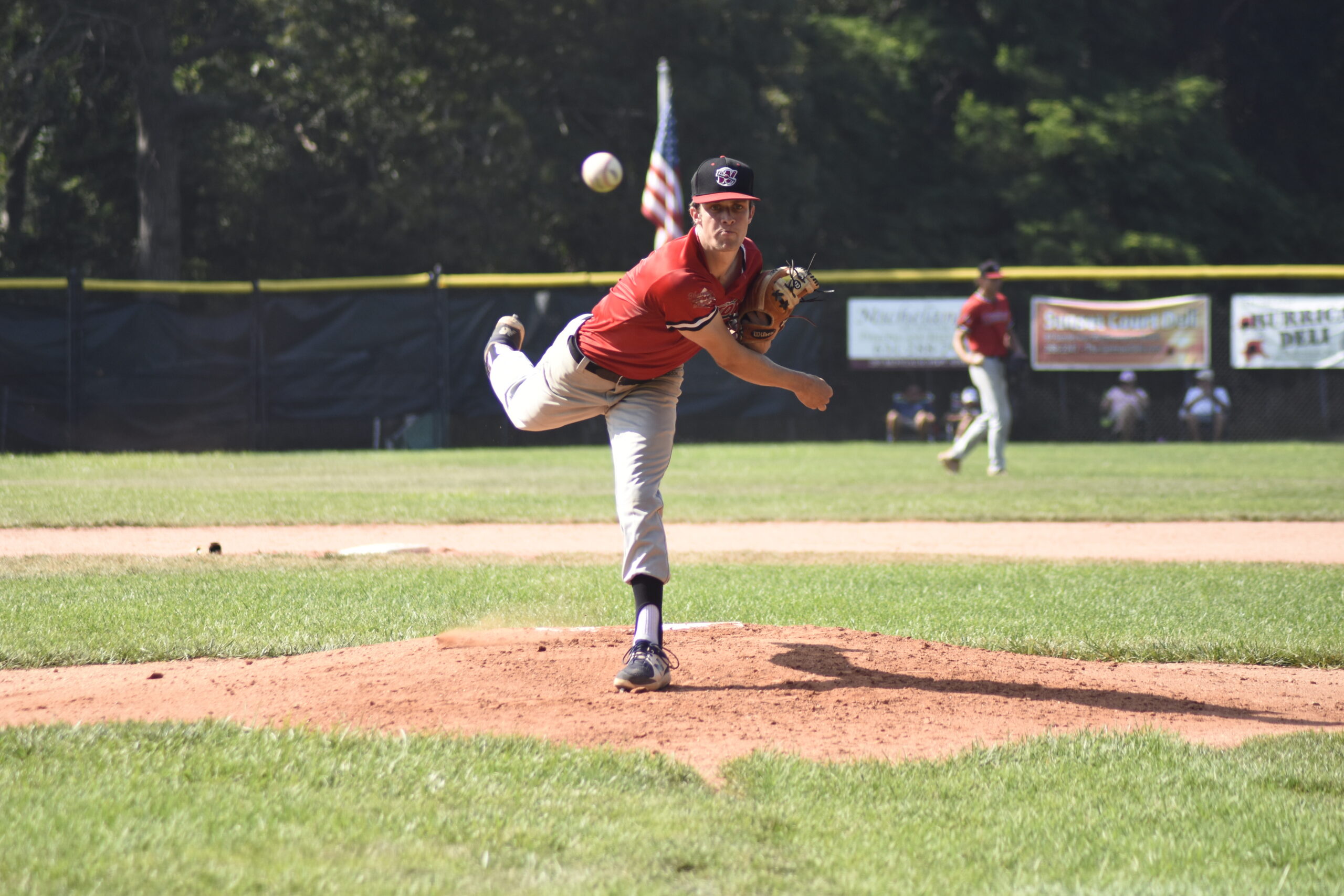 Teo Torrado (Gettysburg) twirled five shut out innings for the Aviators in their wild card game on Sunday, which they won, 7-3, over the North Fork Ospreys.    DREW BUDD