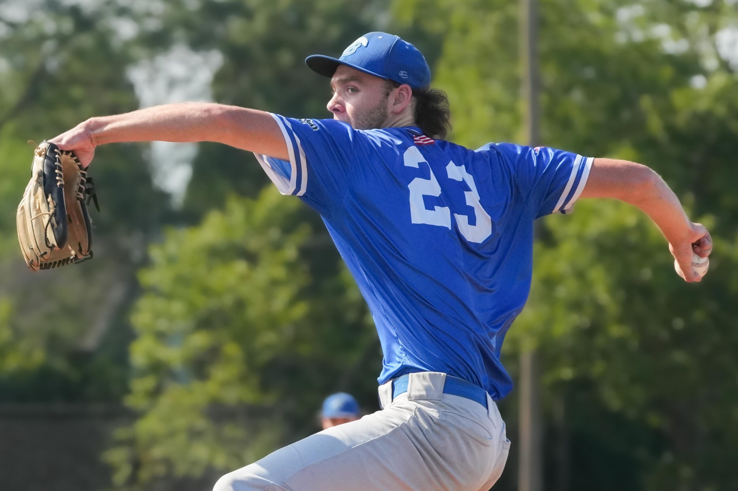 Jordan Falco (Adelphi) got the rod to start for the Breakers in game two of the HCBL semifinal series on Wednesday.    RON ESPOSITO