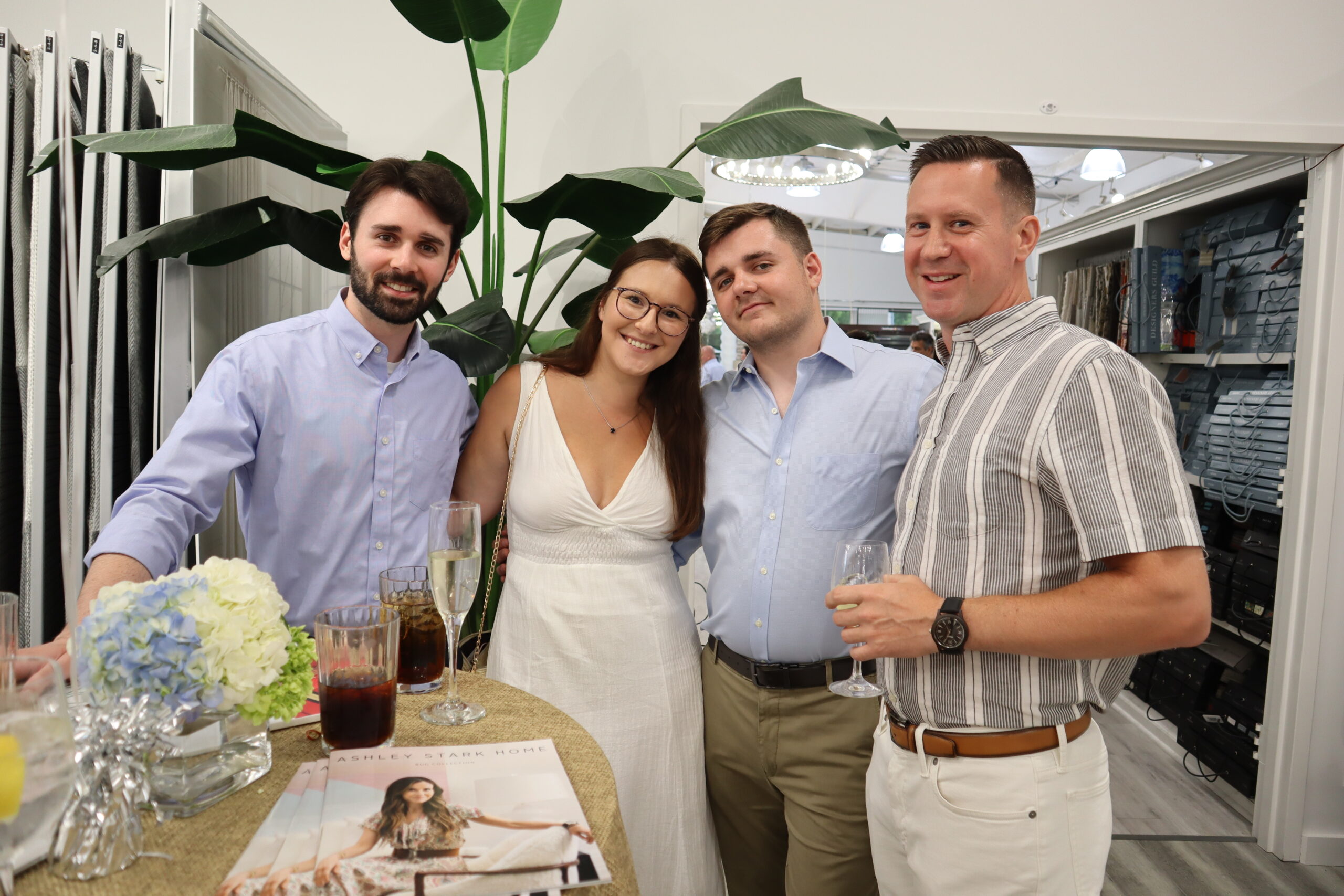 Conor Gill, left, and Colby Gill, vice president of operations at The Carpetman, center right, are sons of Robert Gill, president and owner of The Carpetman. They are pictured with Nikki Distefano, Colby’s girlfriend, center left, and Hal Renaudo, corporate sales manager at Prestige Mills, right. MEGAN NAFTALI