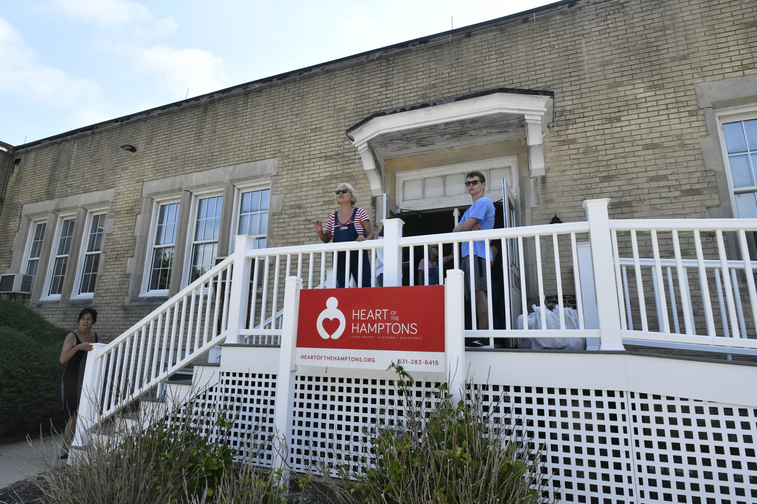 Food being distributed at Heart of the Hamptons in Southampton on Friday, July 1.  DANA SHAW