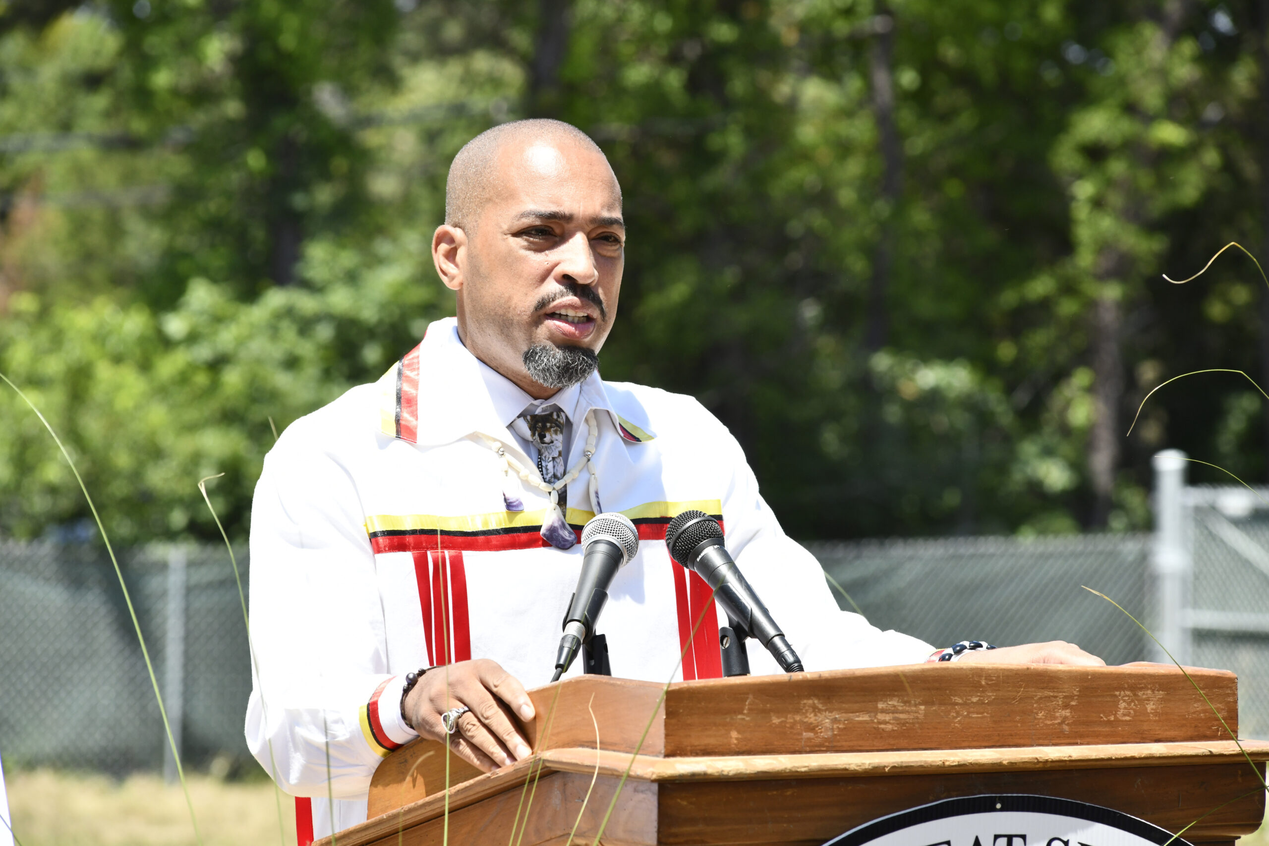 Bryan Polite addresses the crowd.  DANA SHAW