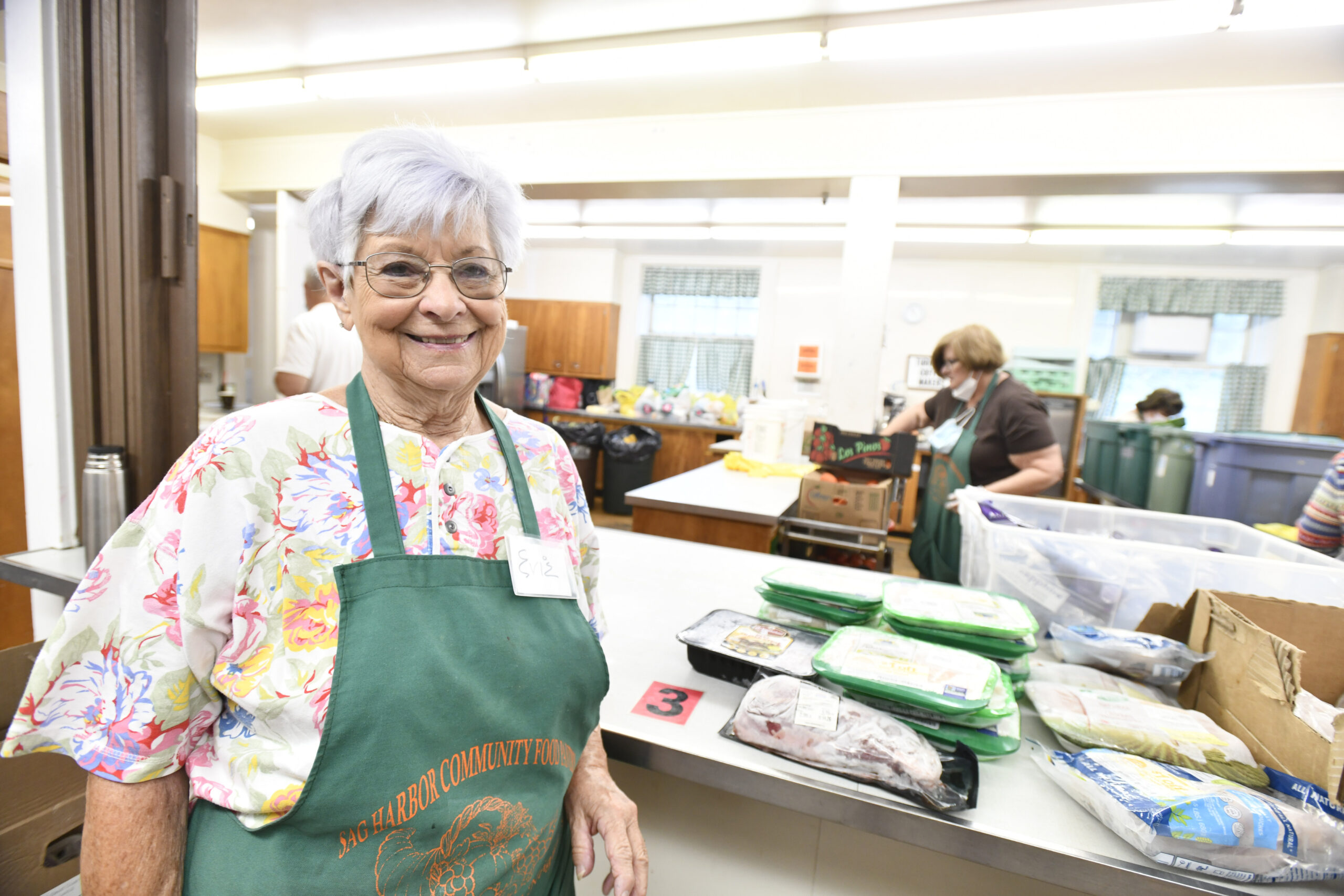 Evie Ramunno at the Sag harbor Community Food Pantry.  DANA SHAW