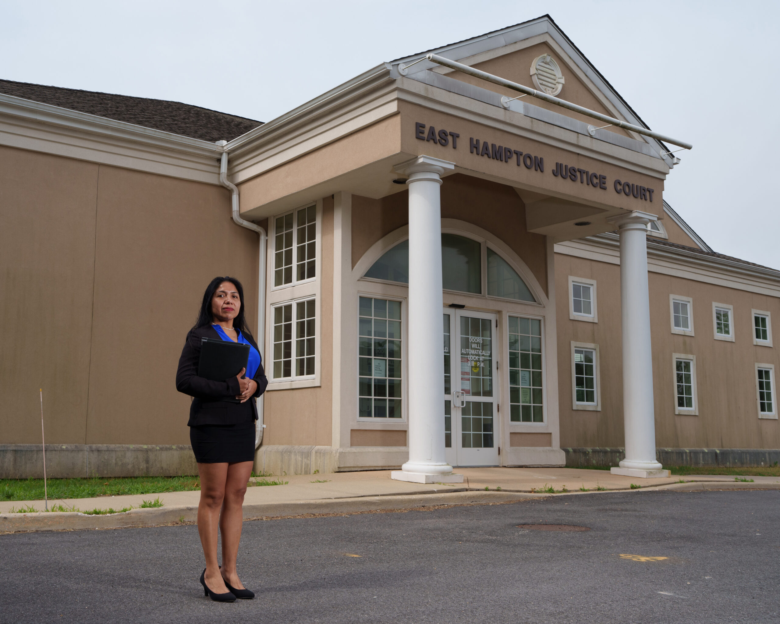 Erika Padilla, the legal administrative assistant for Organización Latino Americana of Eastern Long Island, visits the East Hampton Town Justice Court every Monday morning to help members of the Latino community. LORI HAWKINS