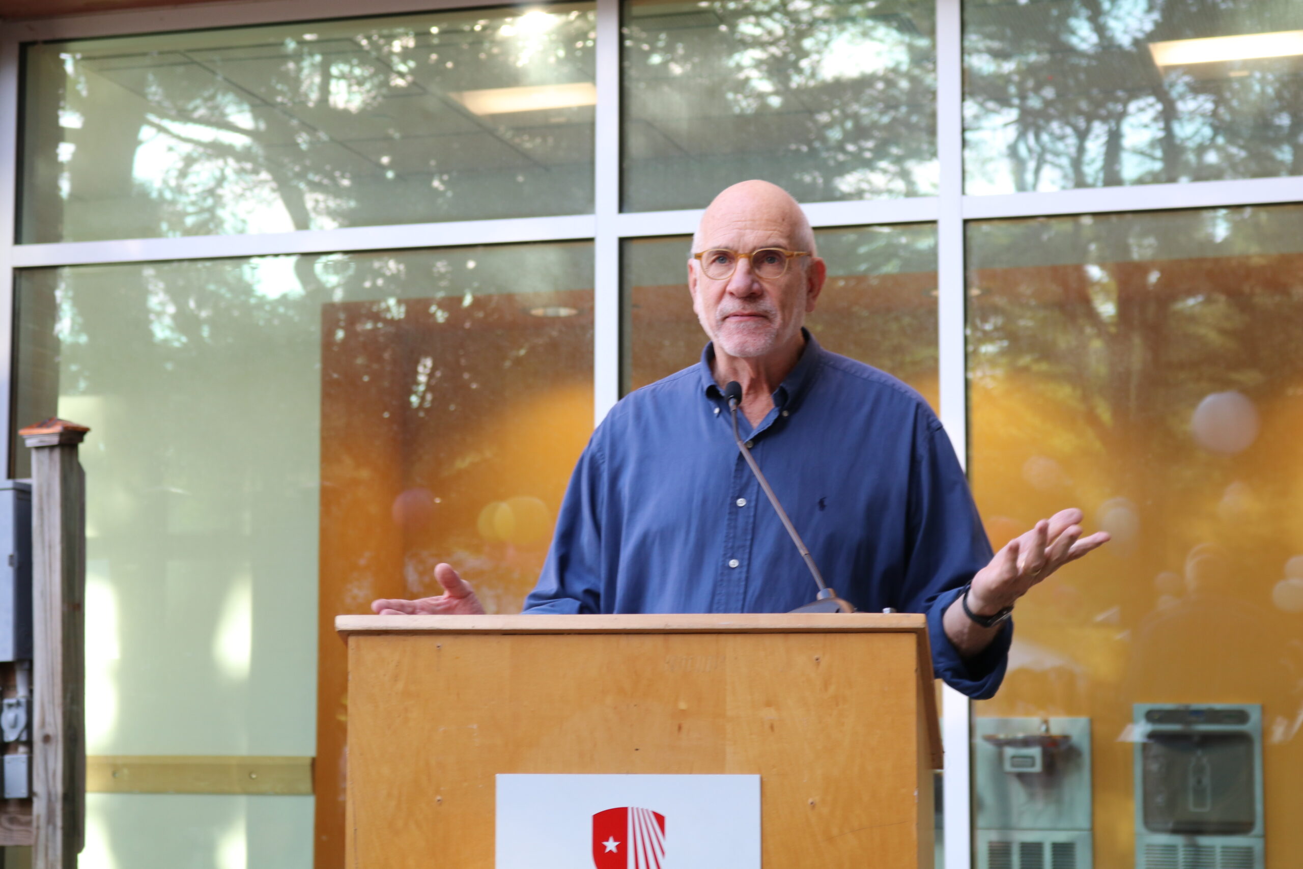 Stony Brook Southampton Associate Provost Robert Reeves spoke during a ceremony commemorating the re-naming of Southampton Arts to the Lichtenstein Center earlier this month.