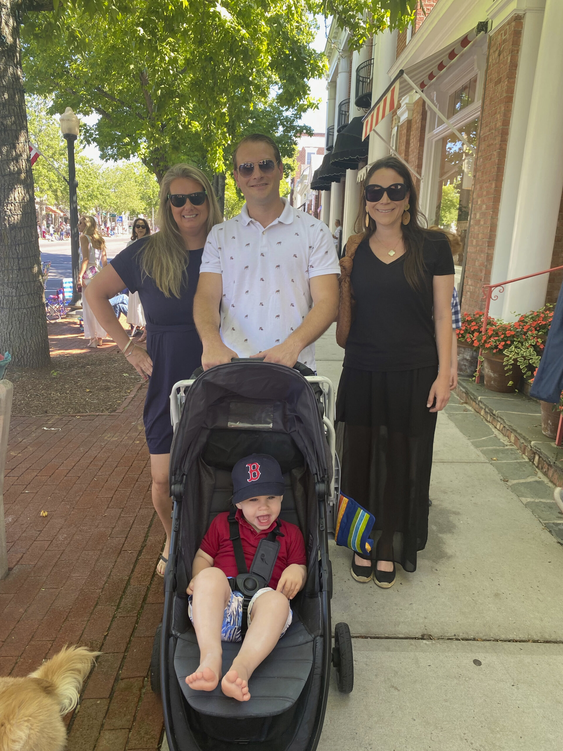Kate McEntee James Marzigiano, Nathania Nisonson and baby James Jr. at the July 4 parade.  GREG D'ELIA