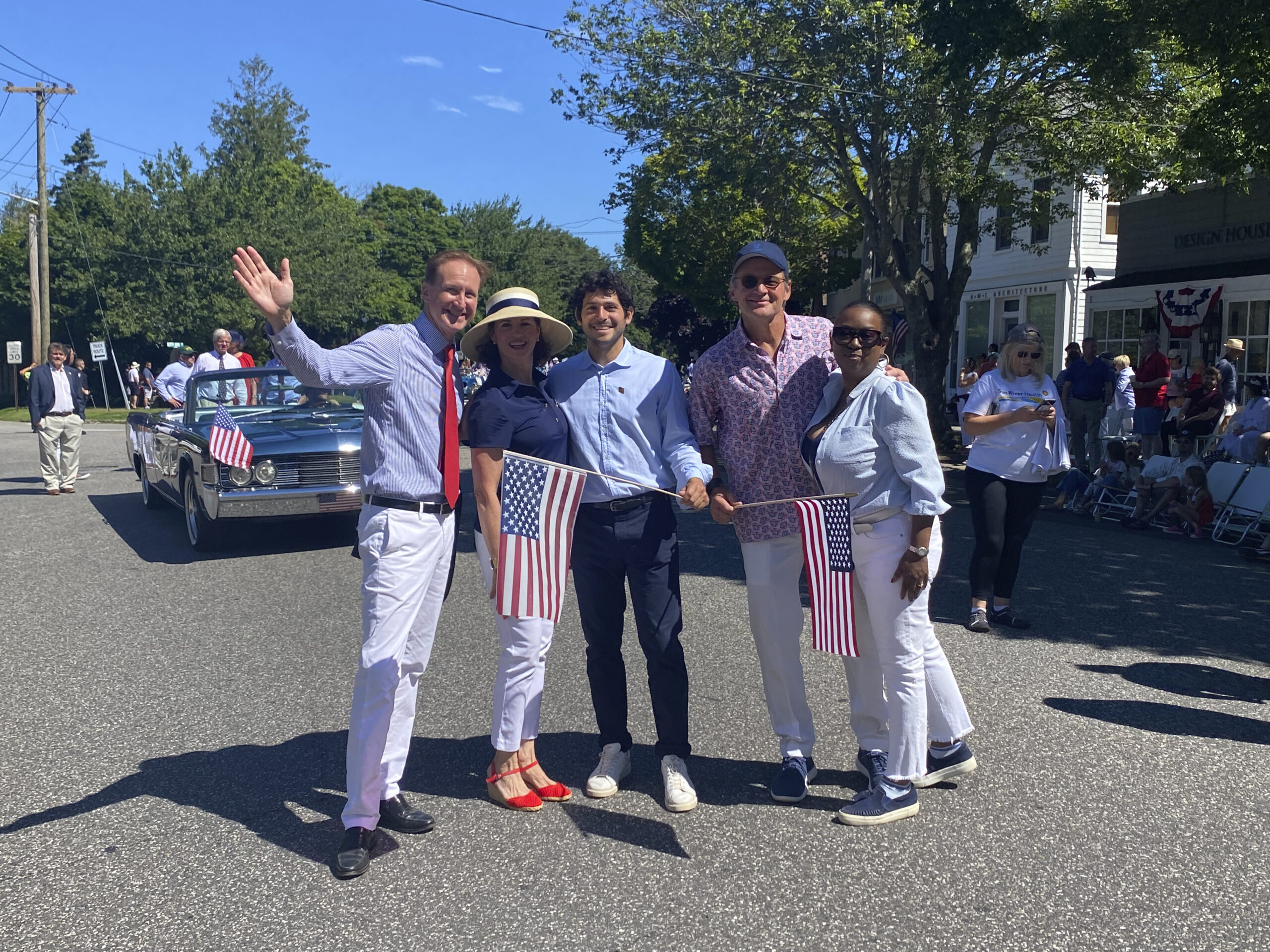 The Southampton Village Trustees with the Mayor marching in the July 4 parade.    GREG D'ELIA