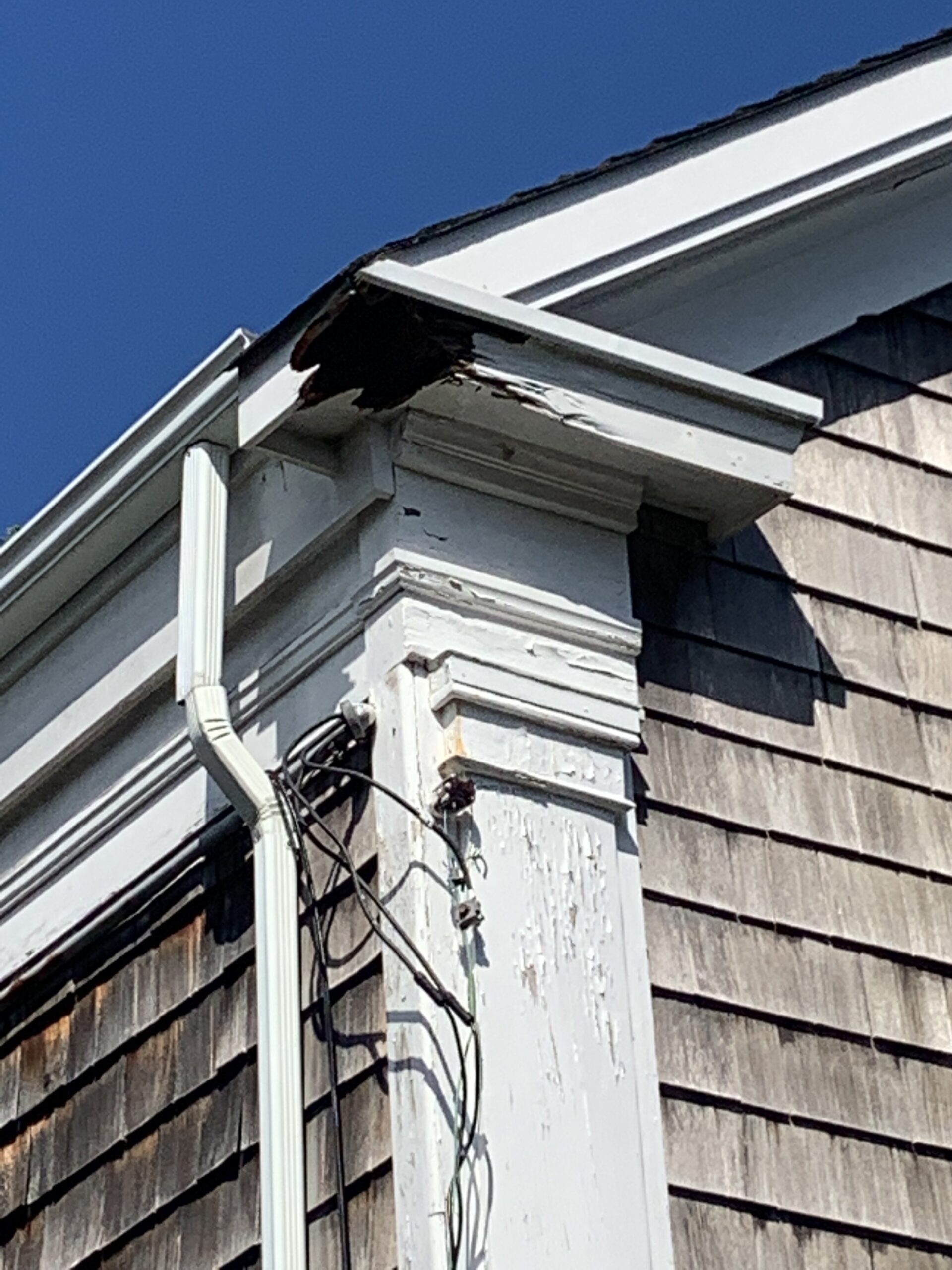 Some trim has rotted away on the circa-1835 house at 27 Howard Street. STEPHEN J. KOTZ