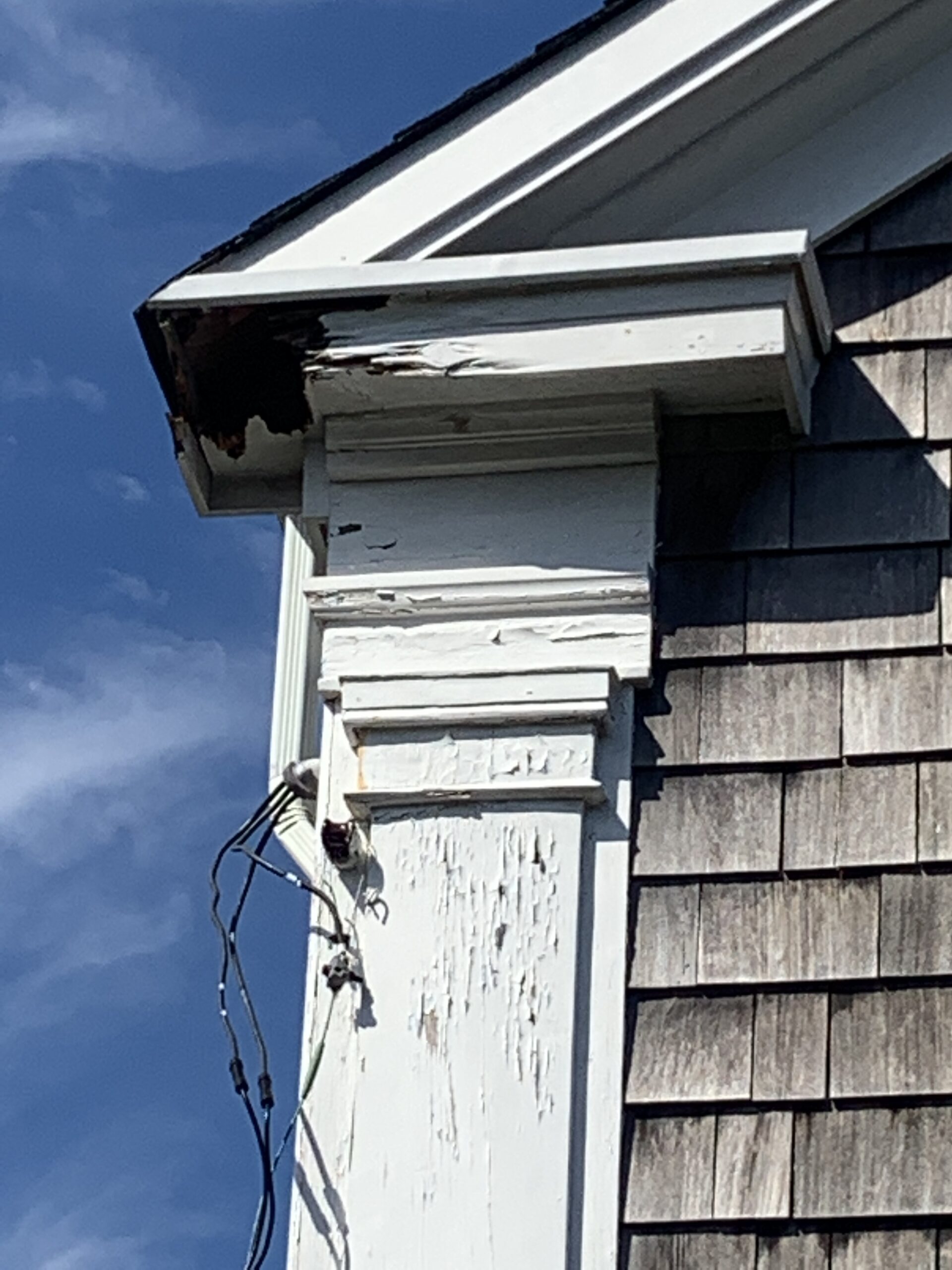 Some trim has rotted away on the circa-1835 house at 27 Howard Street. STEPHEN J. KOTZ