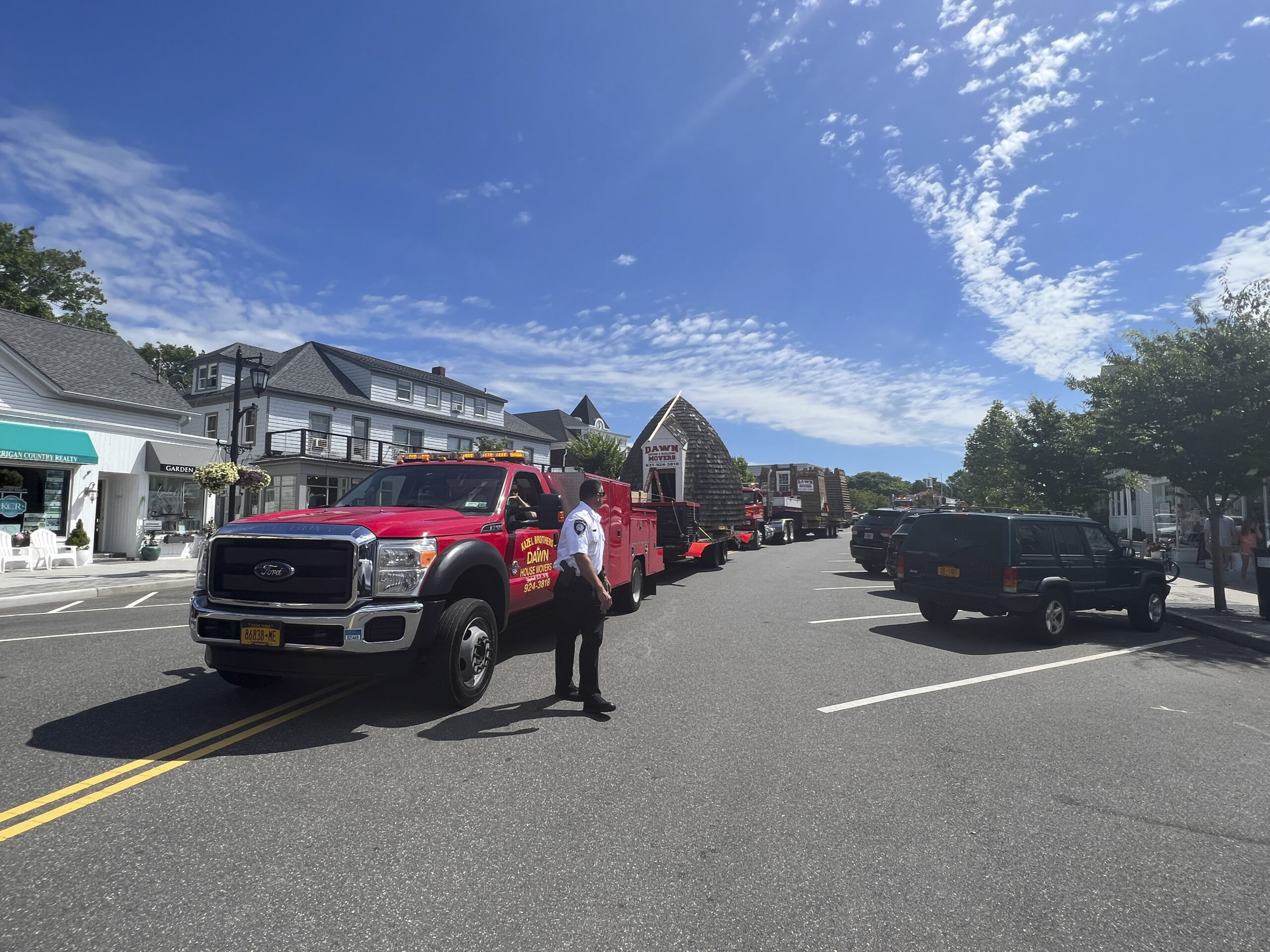 The trucks make their way down Main Street to the Great Lawn.   DANA SHAW