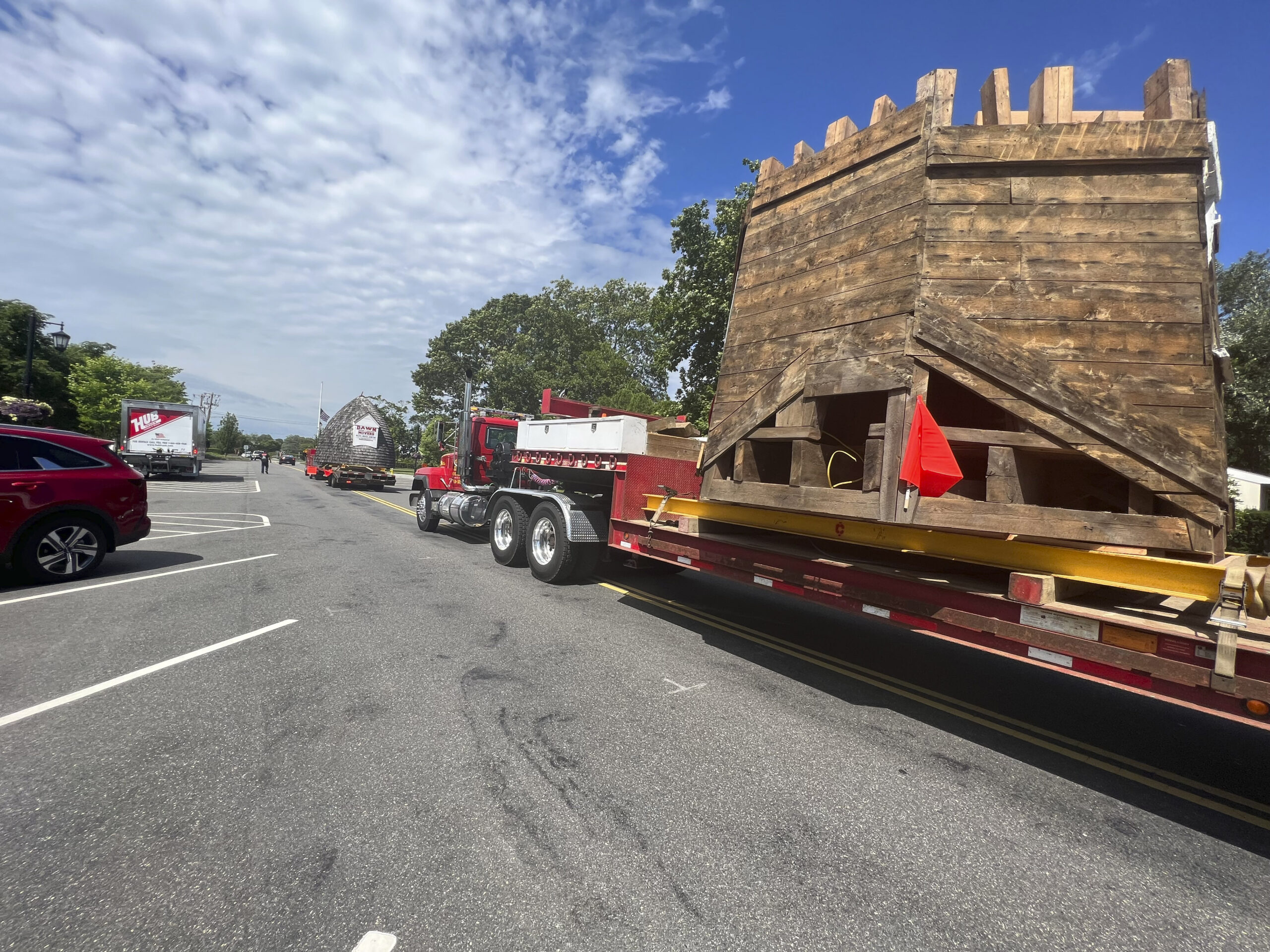 The trucks make their way down Main Street to the Great Lawn.   DANA SHAW