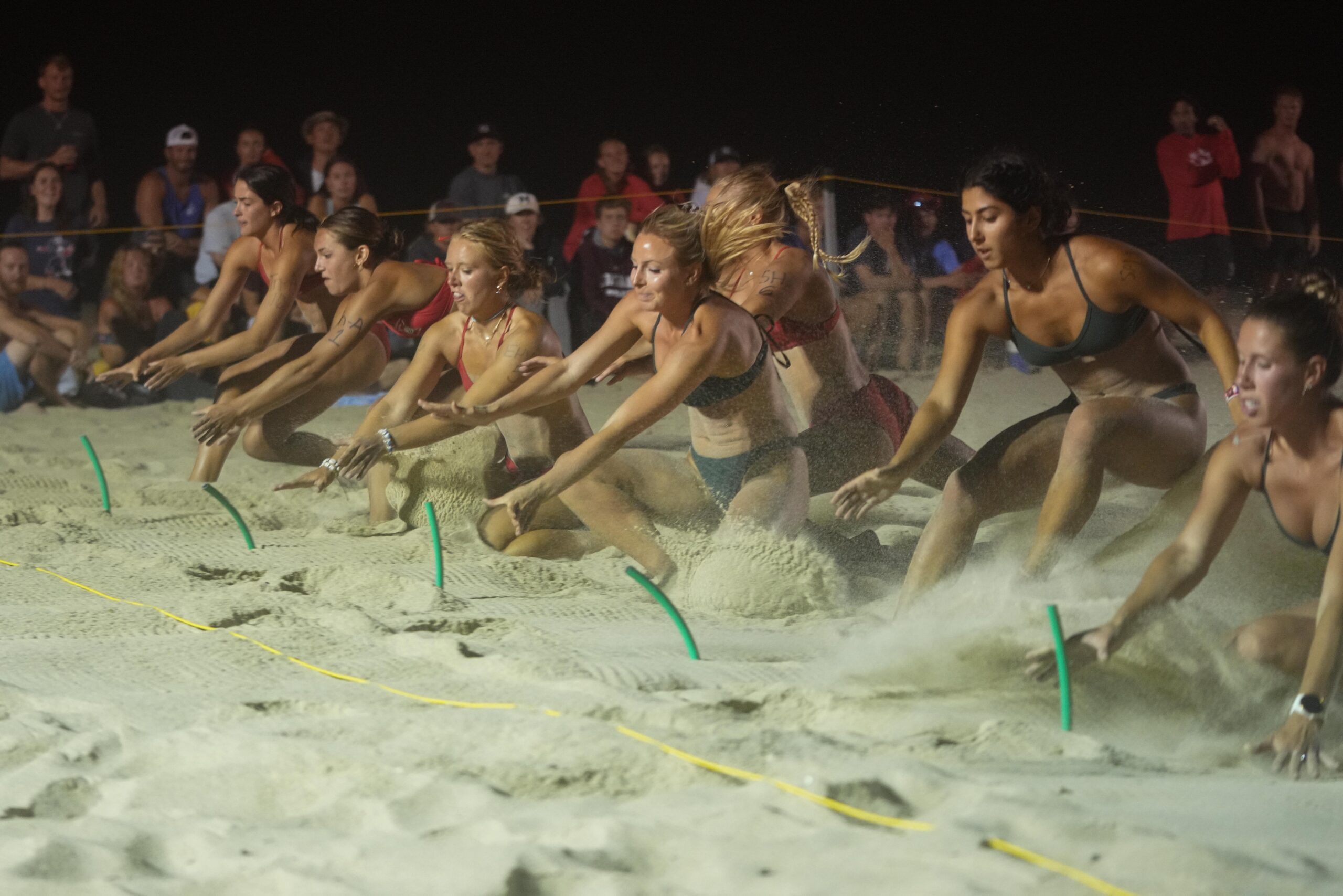 The women competing in the beach flags.   RON ESPOSITO