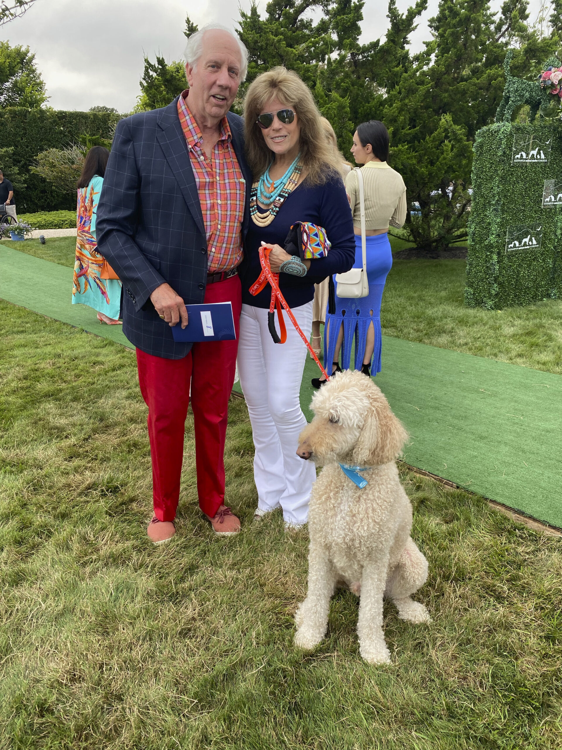 Honoree Jonathan McCann and Jill Rappaport with her dog Stanley at the Unconditional Love Gala.   GREG D'ELIA