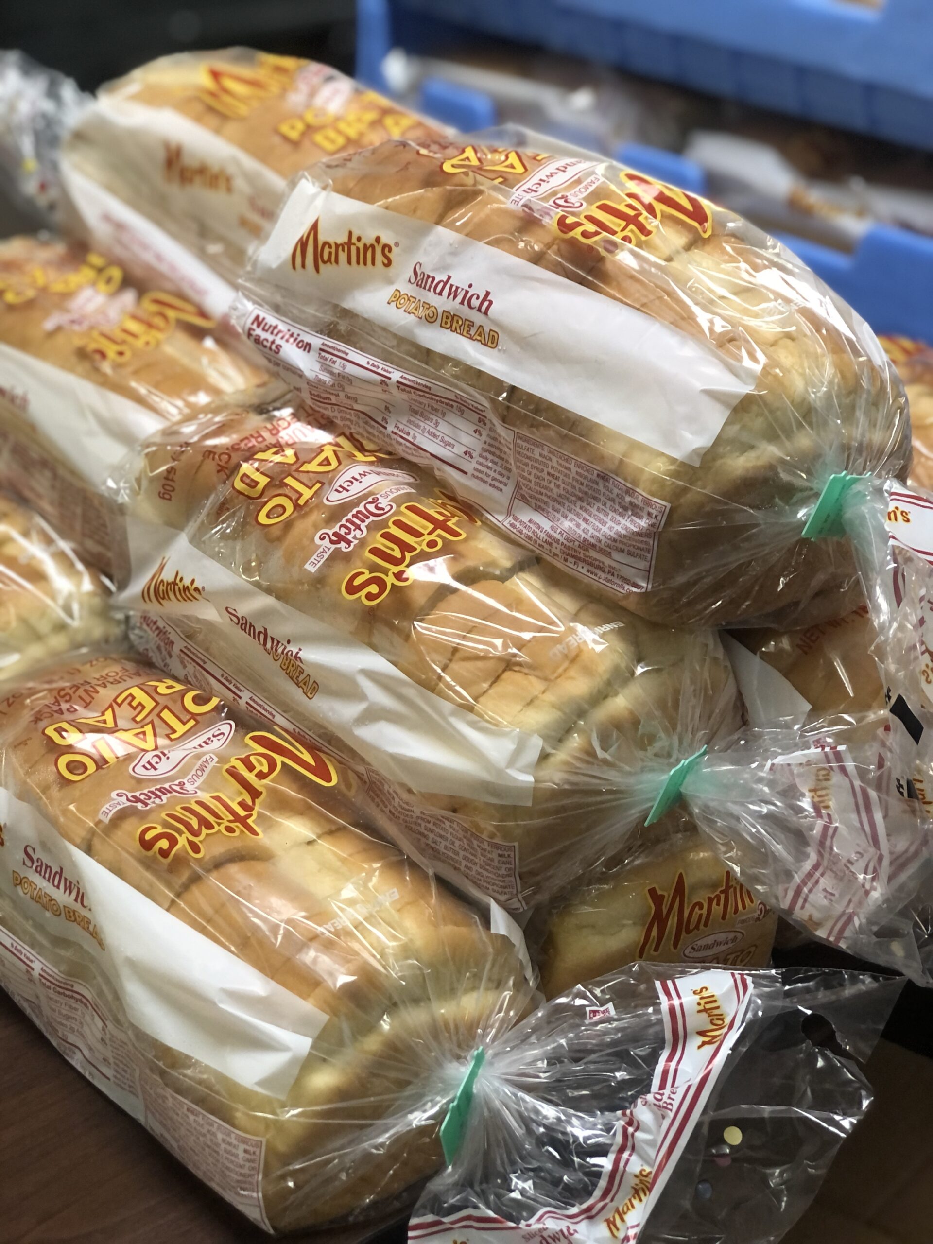 Loaves of bread at the food pantry at St. Rosalie's Church in Hampton Bays. Soaring inflation has led to higher demand at area food pantries.