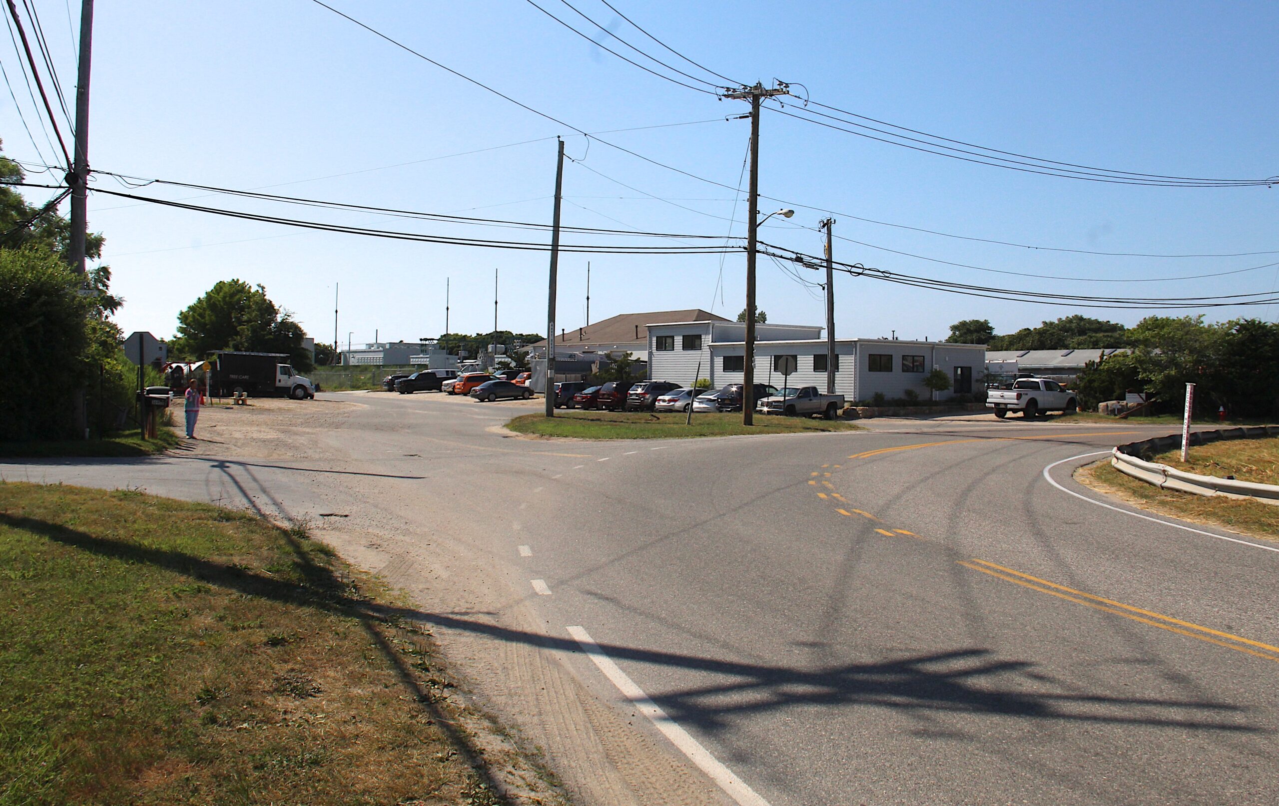 A roundabout could be part of an effort to make the five-street intersection on Industrial Road in Montauk safer and improve drainage.