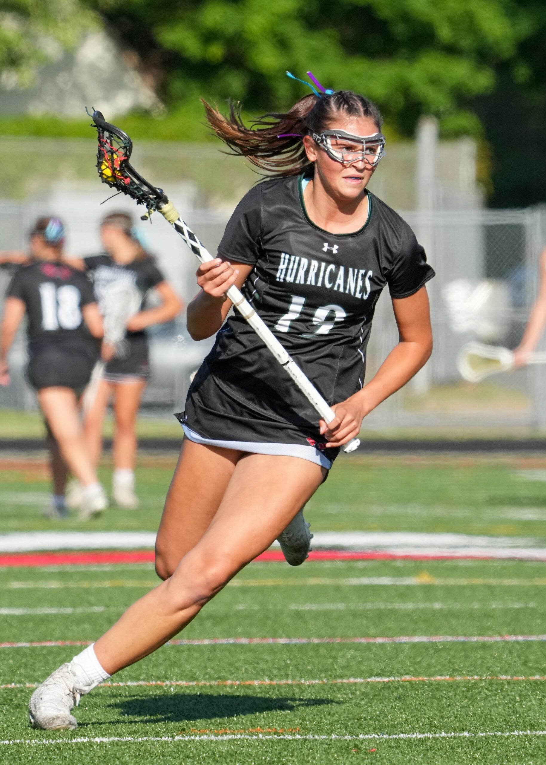 Westhampton Beach's Olivia Rongo, who was also part of the girls lacrosse team that earned the first Long Island championship crown in program history, scored her final two goals of her high school career in the state semifinals. RON ESPOSITO