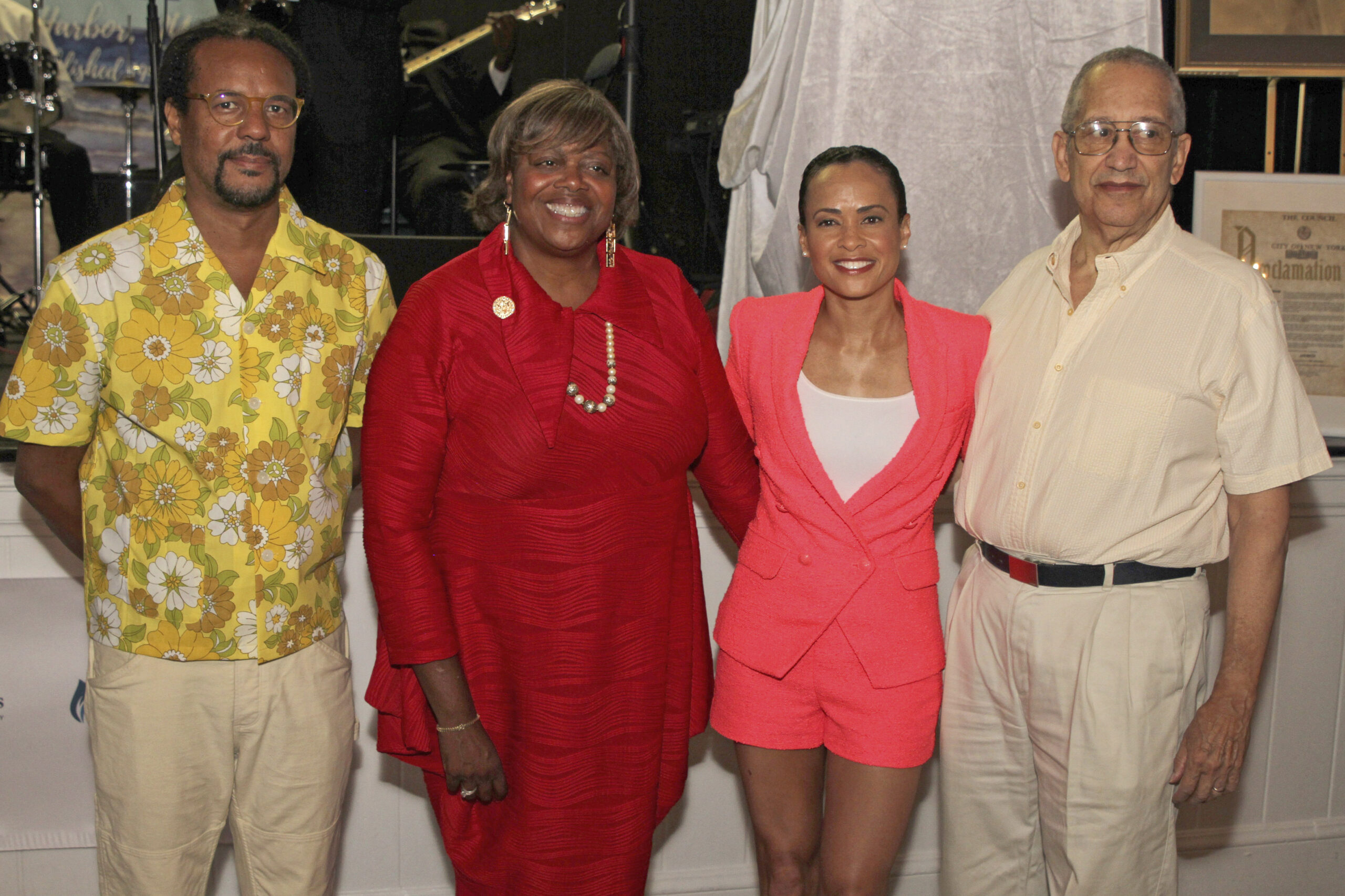 Honorees Colson Whitehead, Suzan Johnson Cook, Linsey Davis and Jerry Bramwell.   TOM KOCHIE