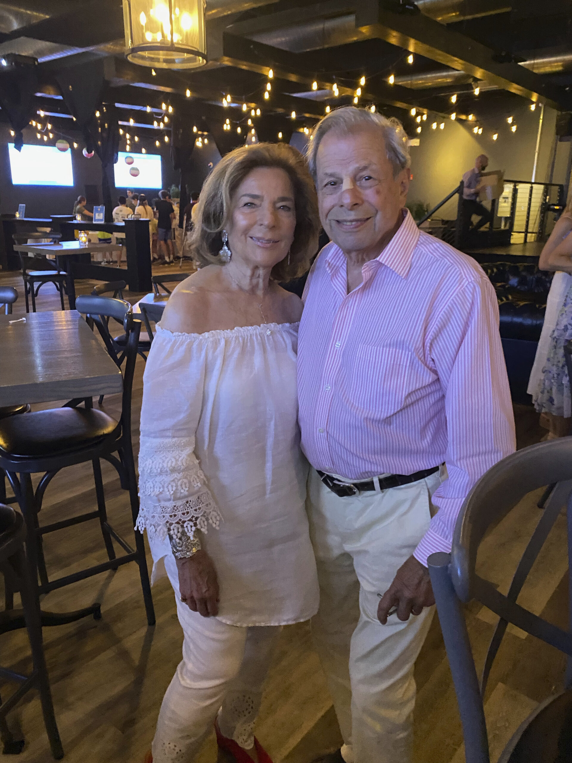 Marion and Samuel Waxman at the Kids Cancel Cancer event on August 17 at The Clubhouse in East Hampton.  GREG D'ELIA