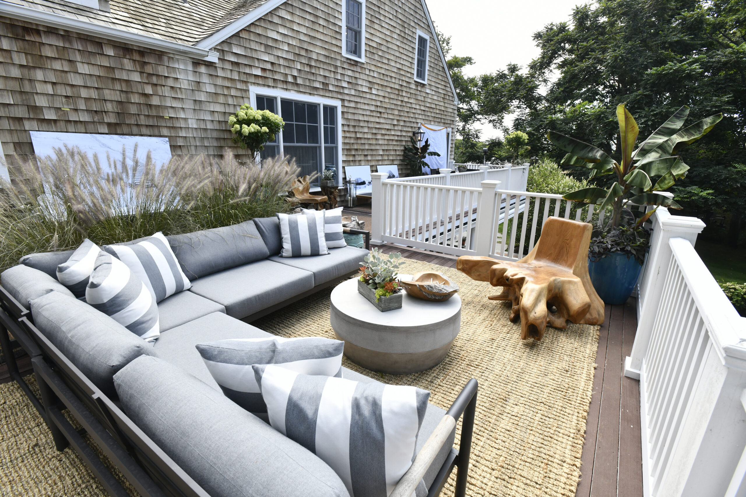 The deck off the bedroom designed by Tisha Collette.  DANA SHAW