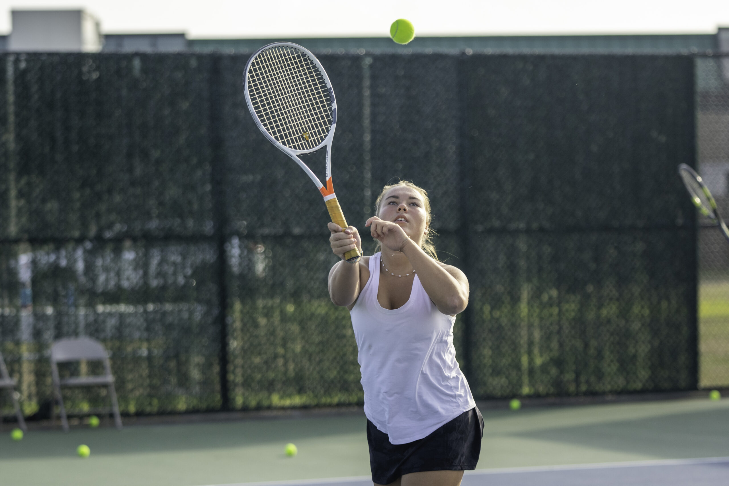 Lily Somers is one of three seniors on the girls tennis team this season.   RON ESPOSITO