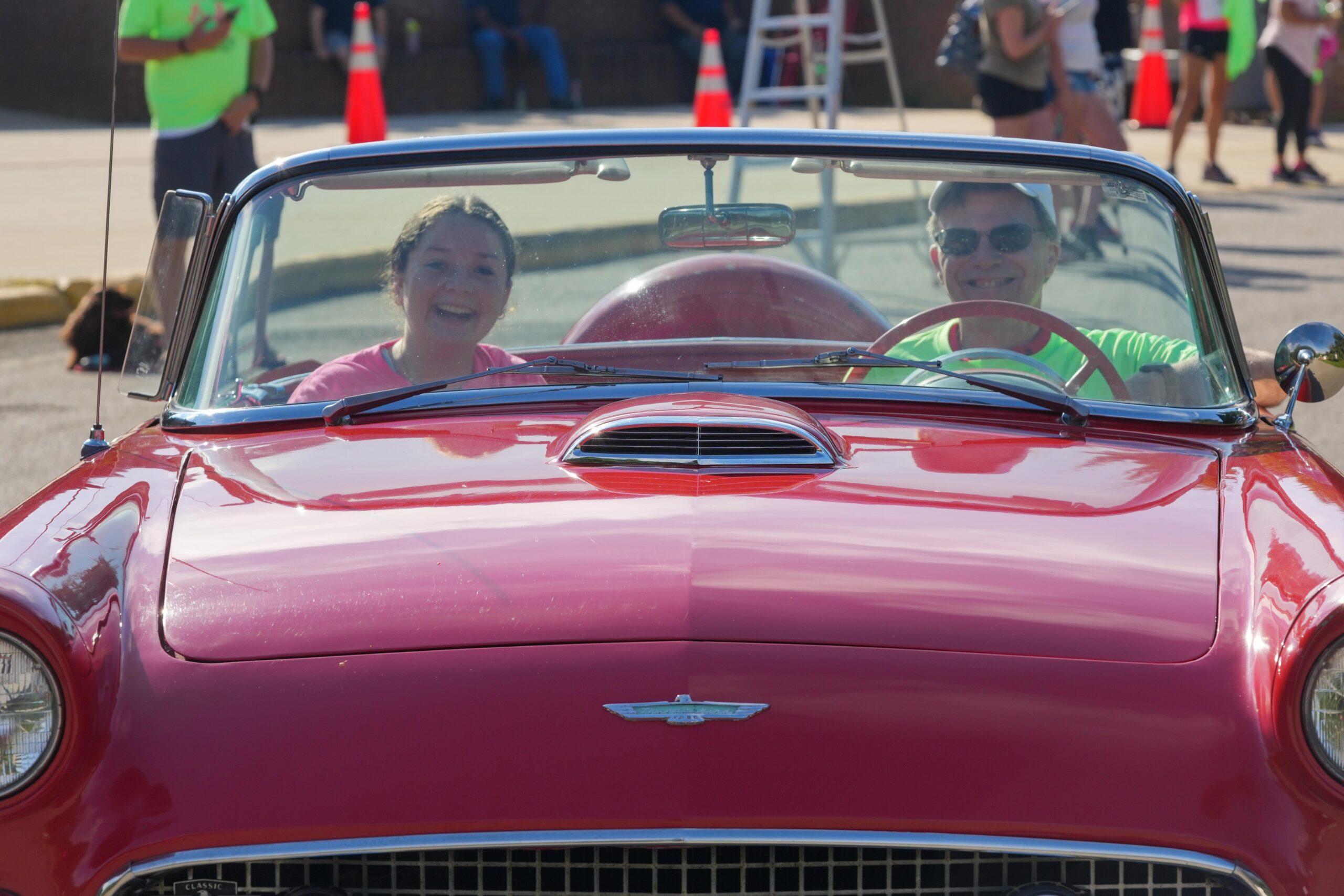 Paige Garvin with Brian Craig driving the lead car.    RON ESPOSITO