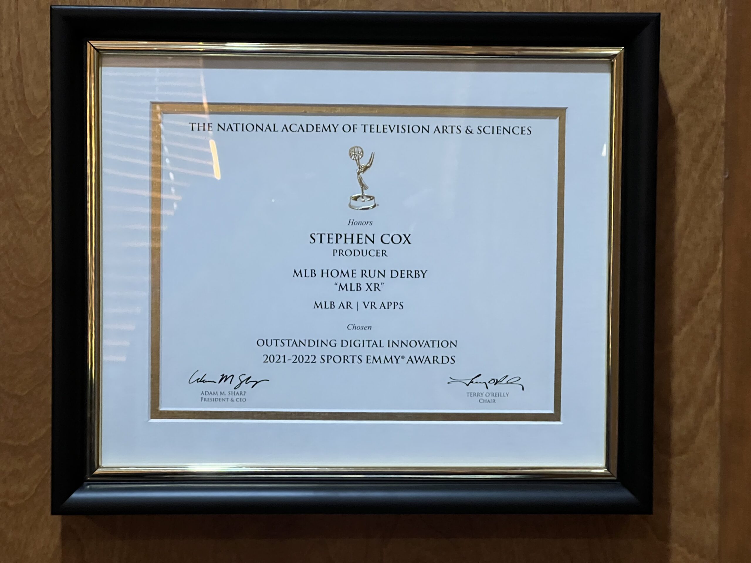 Sag Harbor resident Steve Cox won a Sports Emmy for Outstanding Digital Innovation for the work he did with MLB XR (Extended Reality) as part of the league's Home Run Derby broadcast.