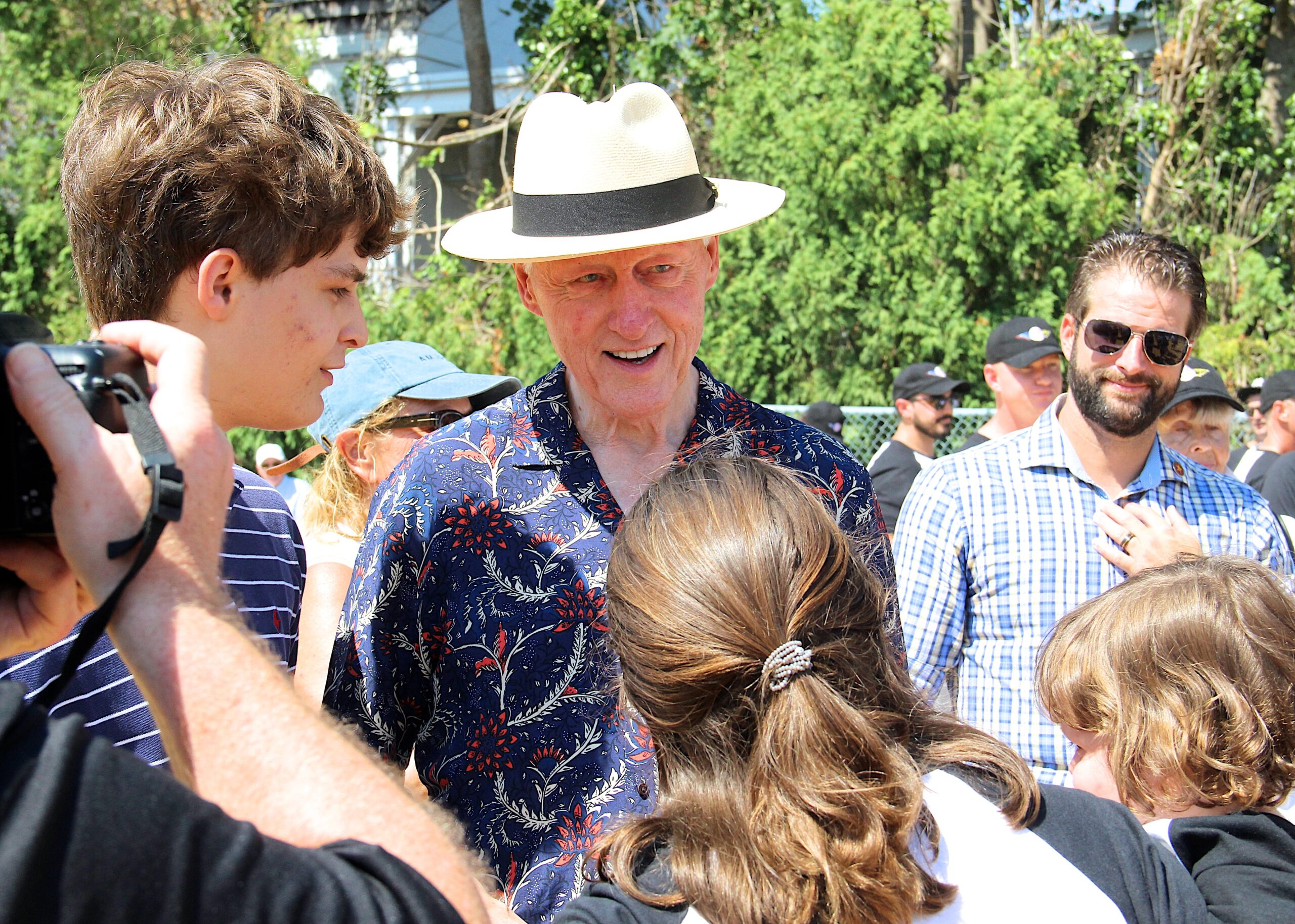 Former President Bill Clinton attended the 74th annual Artists and Writers Charity Softball Game at Herrick Park in East Hampton on Saturday.    KYRIL BROMLEY