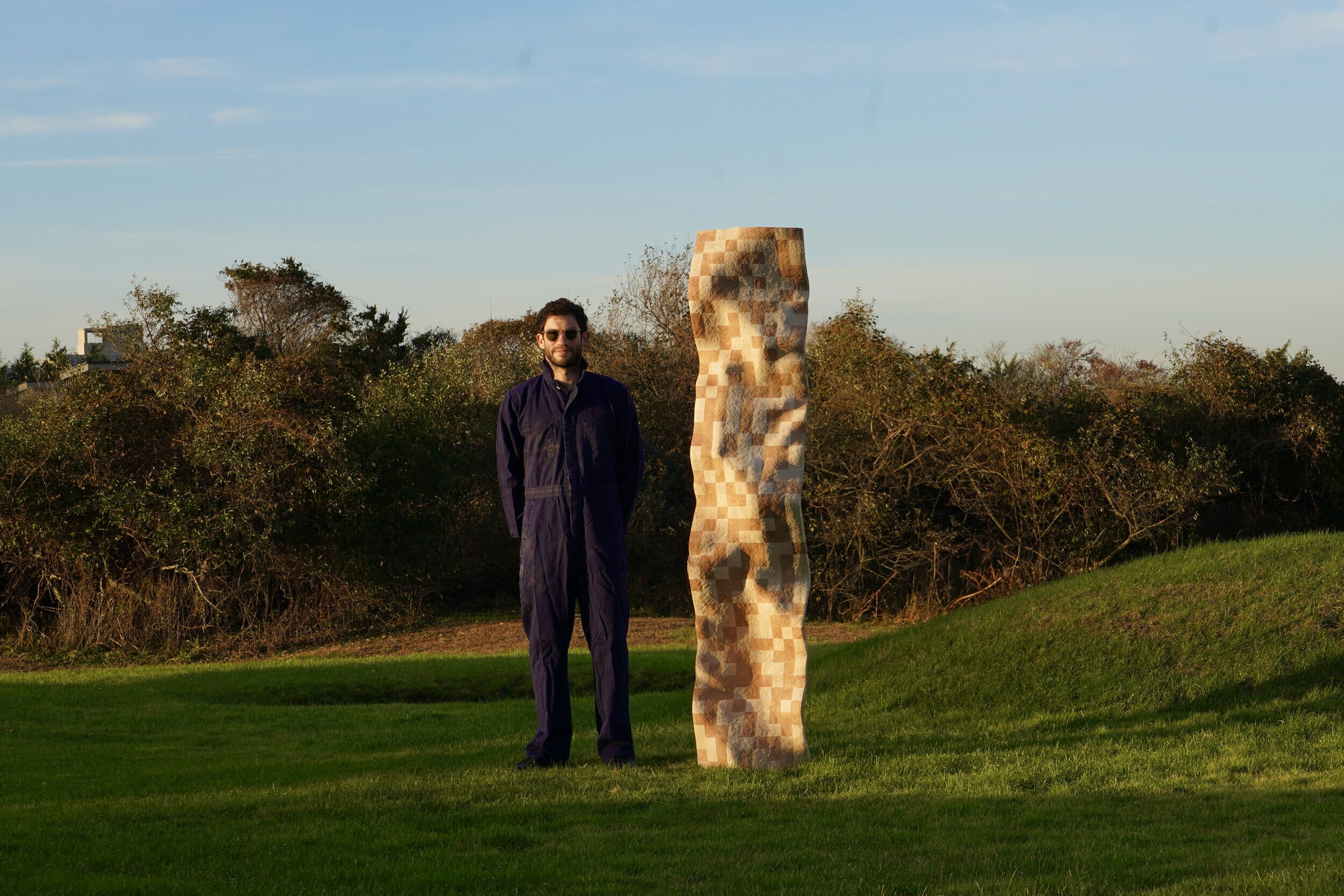 Luke Cooper with one of his sculptural pieces. COURTESY AB NY GALLERY