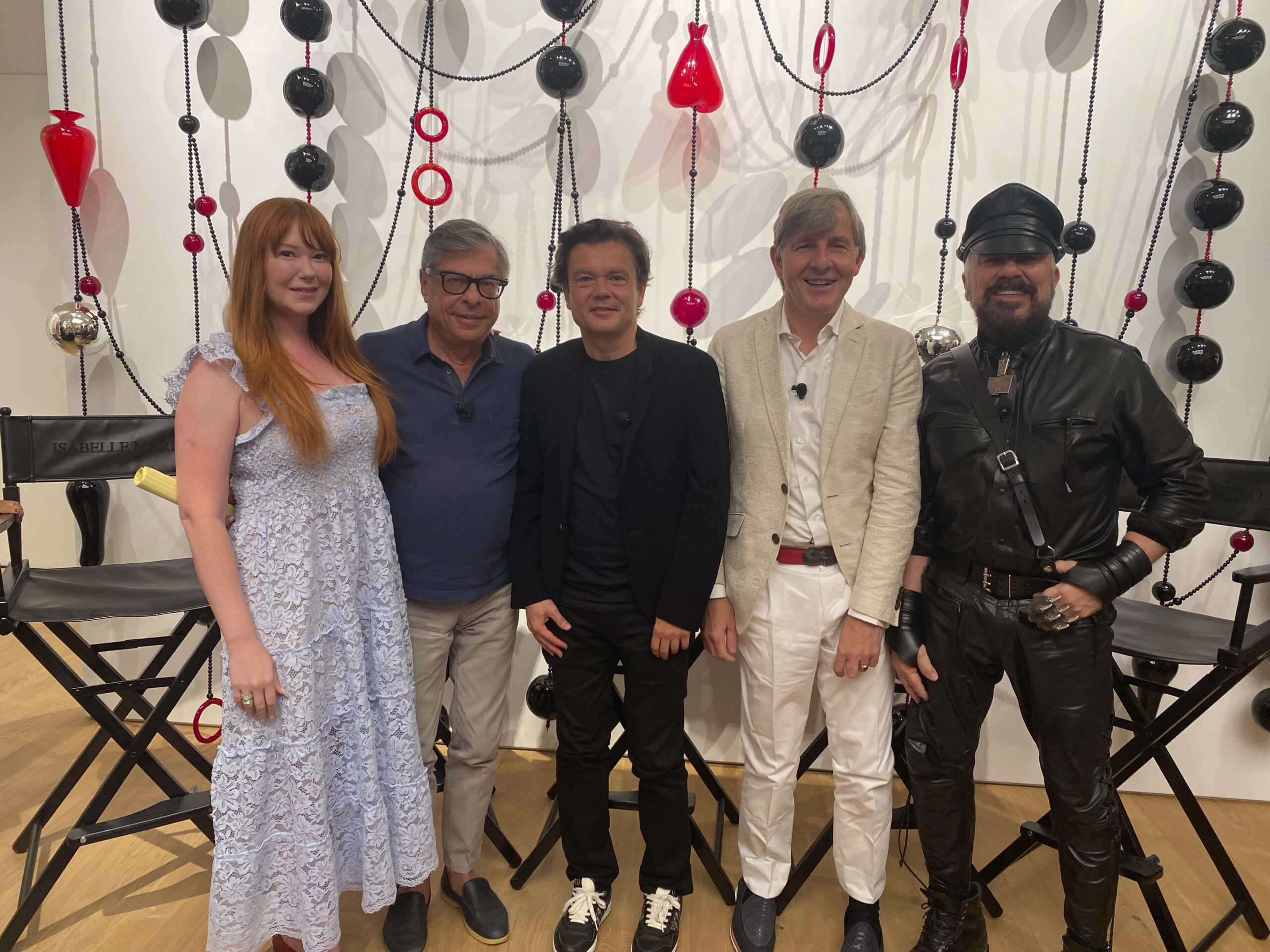 Isabelle Trapnell Marino, Bob Colacello, Jean-Michel Othoniel, Johan Creten and Peter Marino at the Brunch with Bob Talk.   GREG D'ELIA