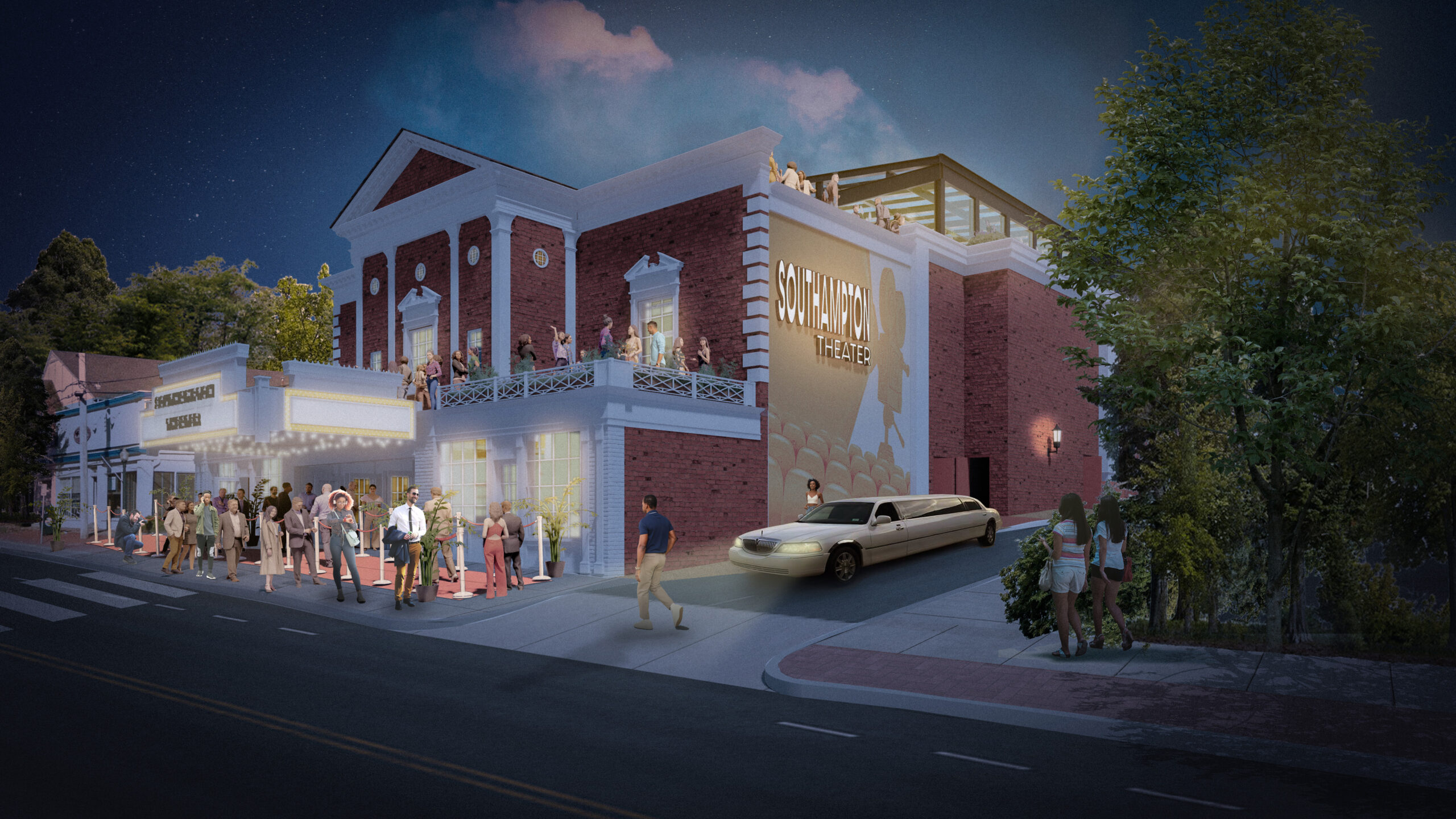 A rendering of the Southampton movie theater.  COURTESY ORSON CUMMINGS