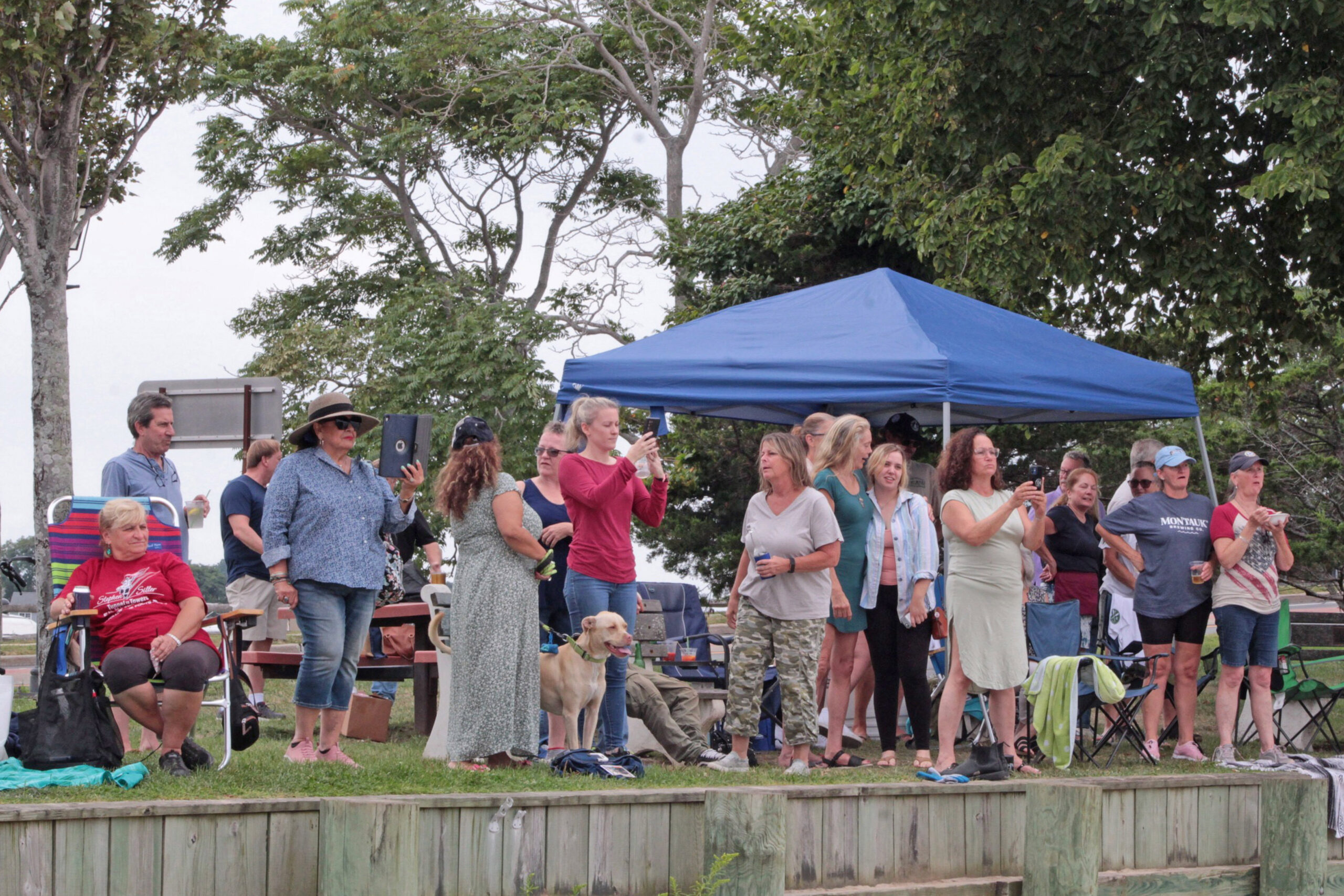 The crowd watches the whaleboat races.