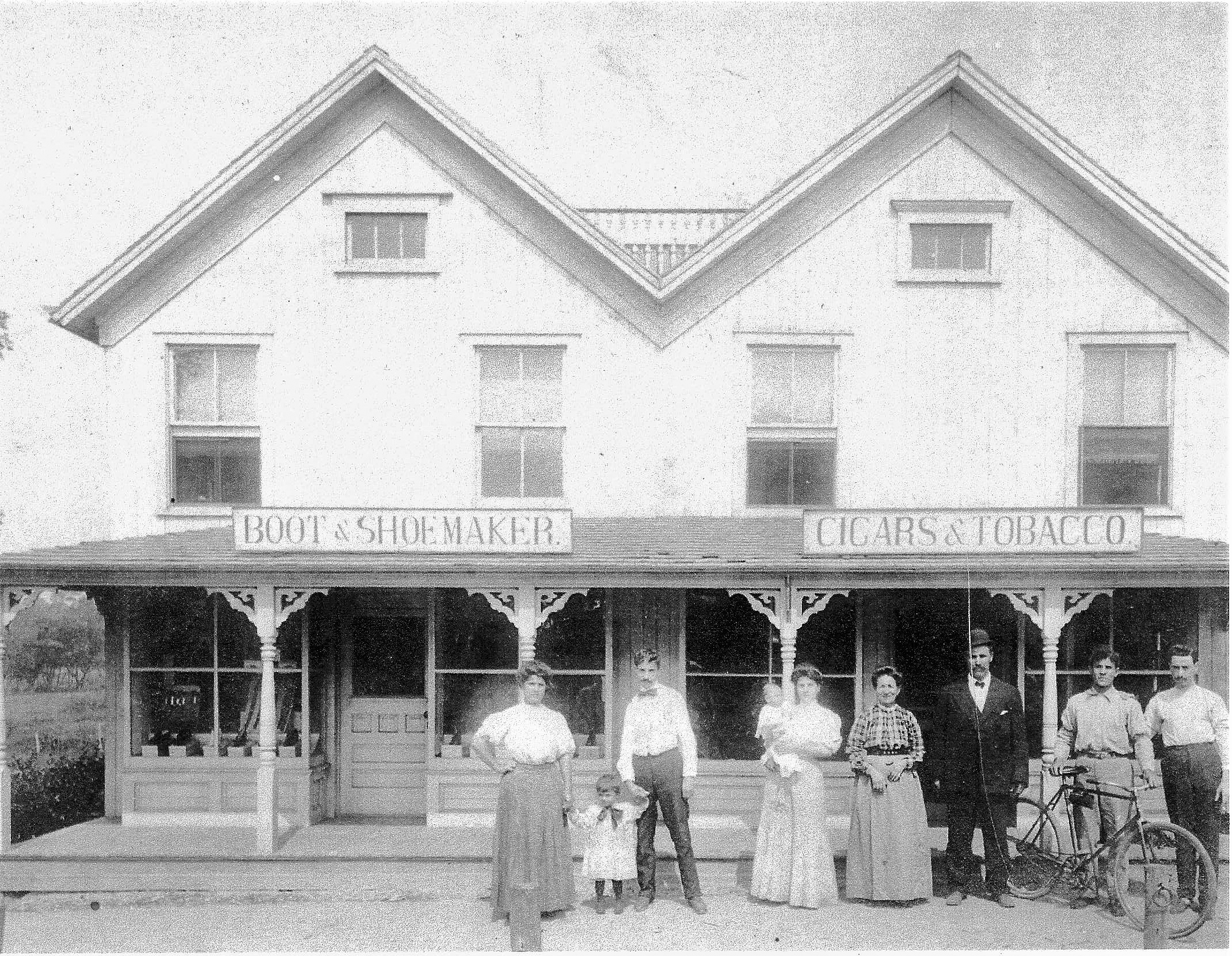 Domenic Alberti’s Boot and Shoe Maker’s Shop
Circa 1910, Collection F. Oldeack  COURTESY HAMPTON BAYS HISTORICAL SOCIETY