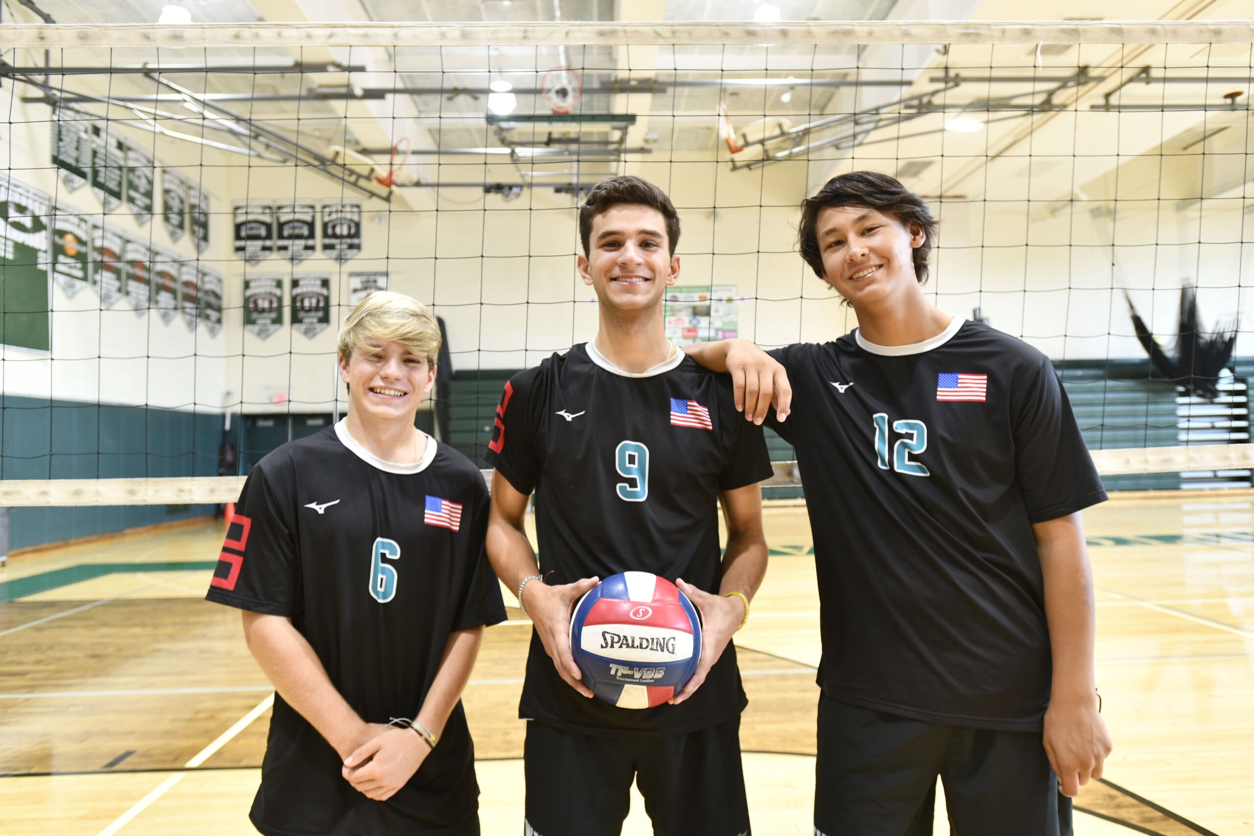 Westhampton Beach Boys Volleyball seniors Gavin Vander Schaff, Declan Kerns and Daniel Gosnell.  DANA SHAW