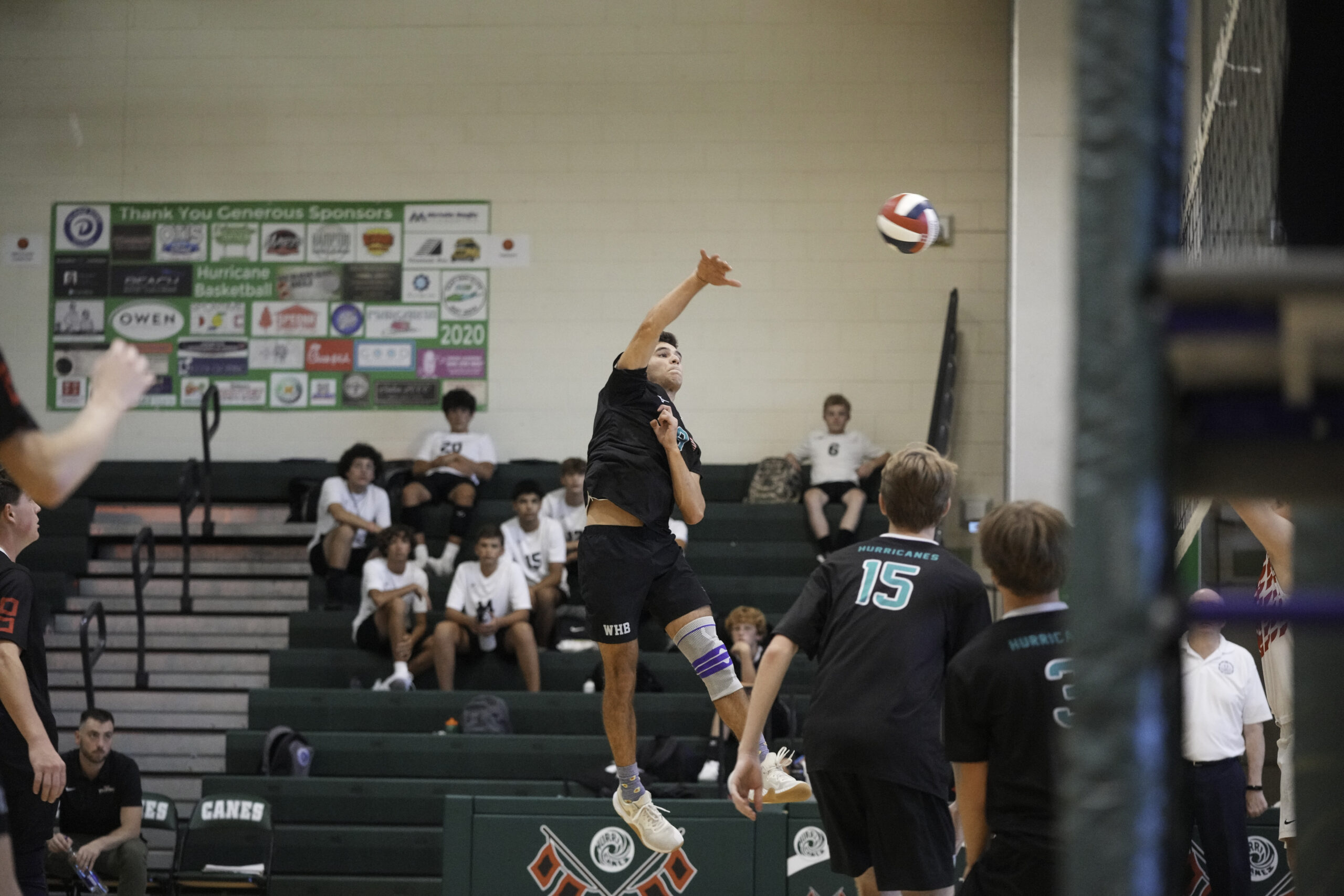 Senior outside hitter Declan Kerns finished the match with 12 kills, 13 digs, four block assists, two solos blocks and two aces. RON ESPOSITO