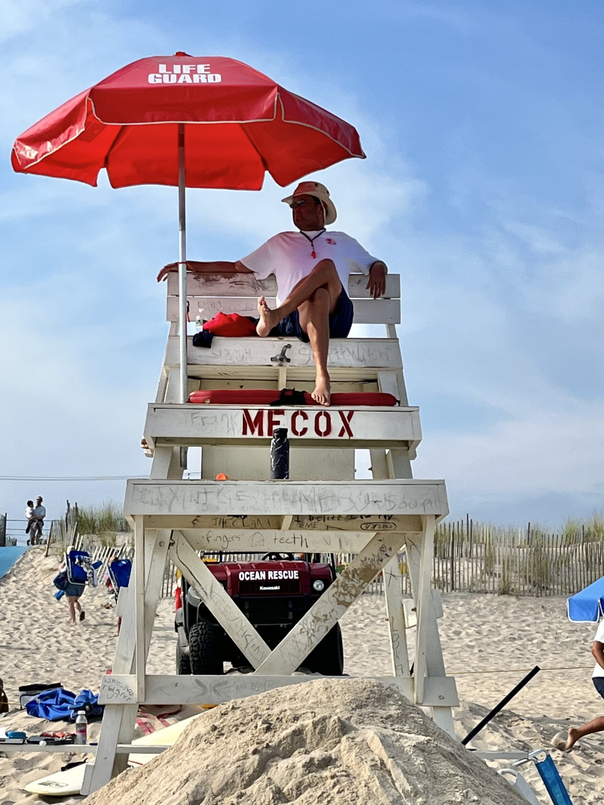John Neumann had his final shift as a lifeguard at Mecox Beach on Sunday, ending a 41-year career.