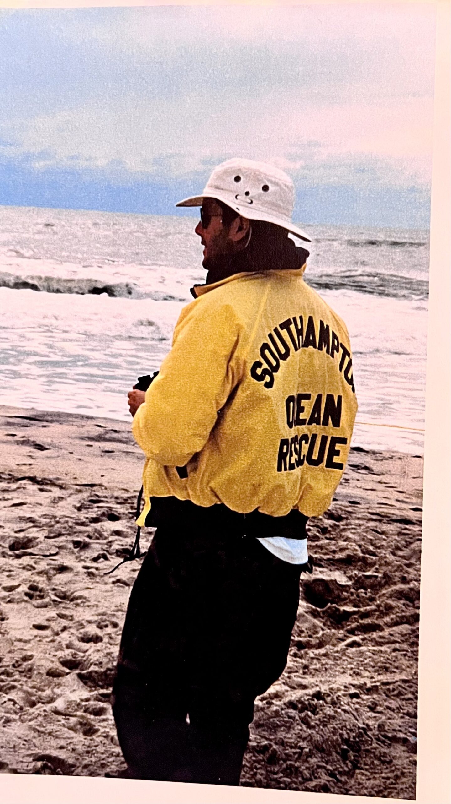 The yellow Southampton Town lifeguard jacket has been passed down through the Neumann family.
