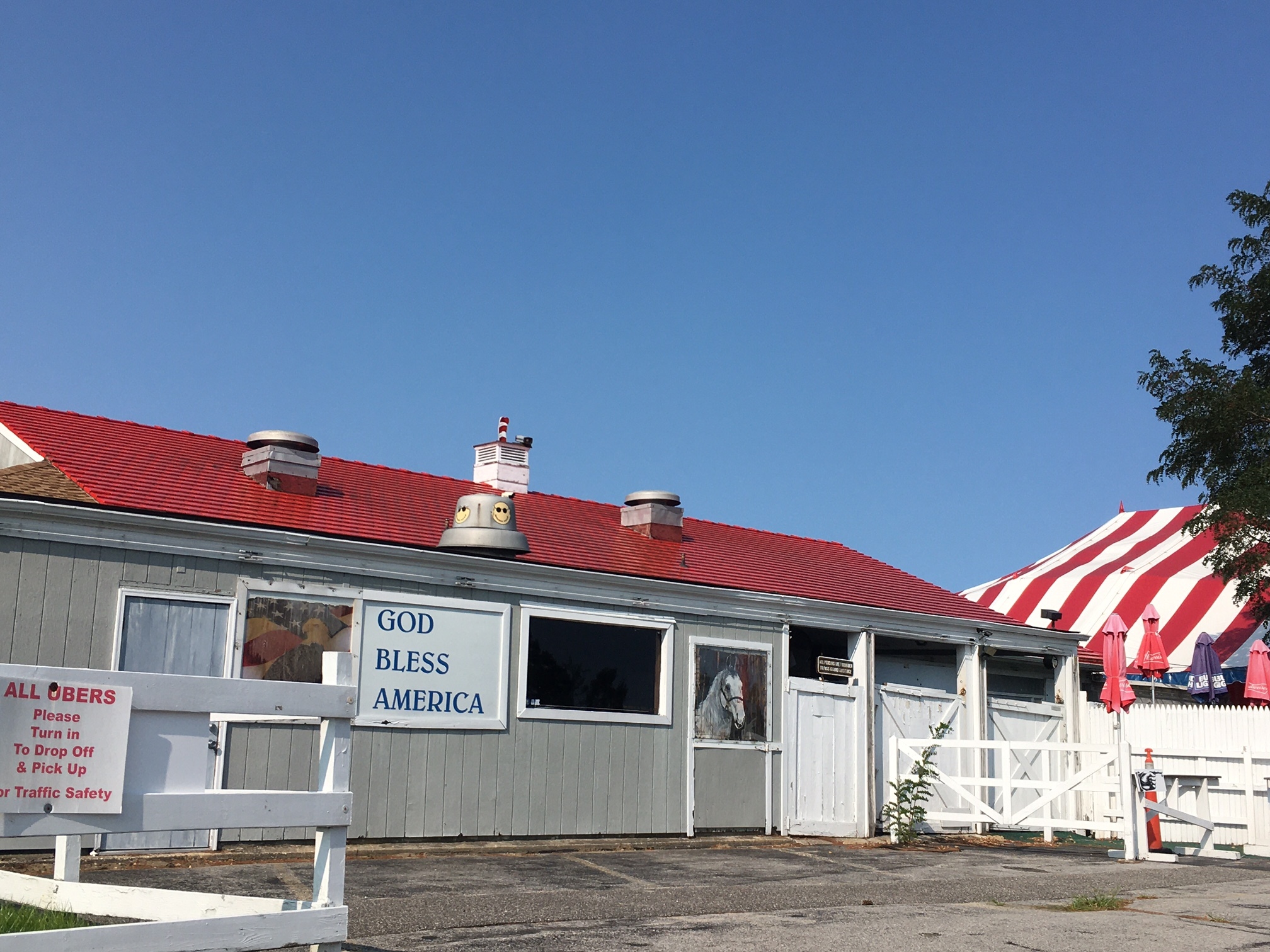 The iconic Boardy Barn in Hampton Bays, sold last spring, is the focus of a lawsuit over the use of its name.    KITTY MERRILL