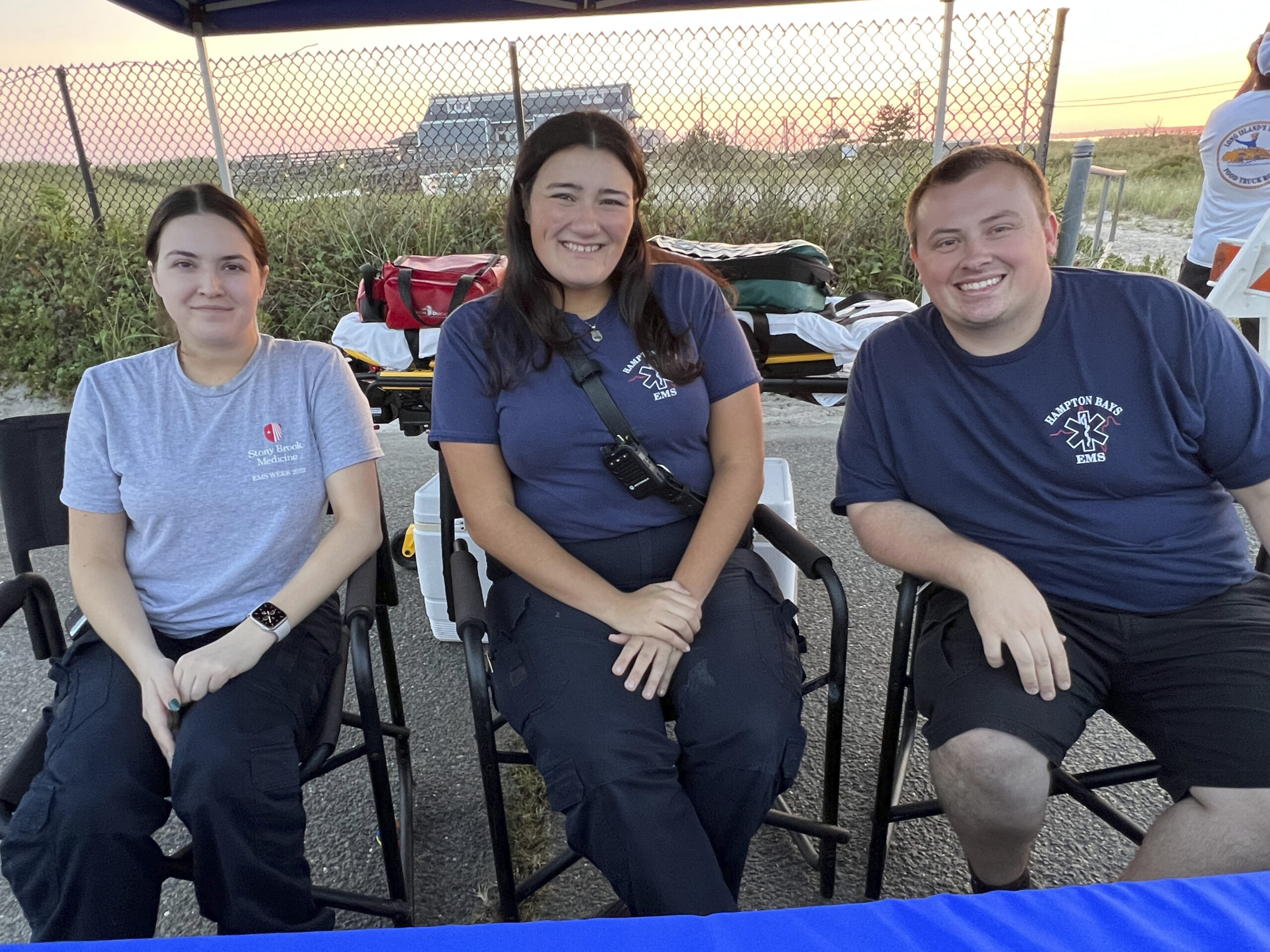 Veronica Bellucci, Live Eyde and Ross Hamilton of the Hampton Bays Volunteer Ambulance Corp