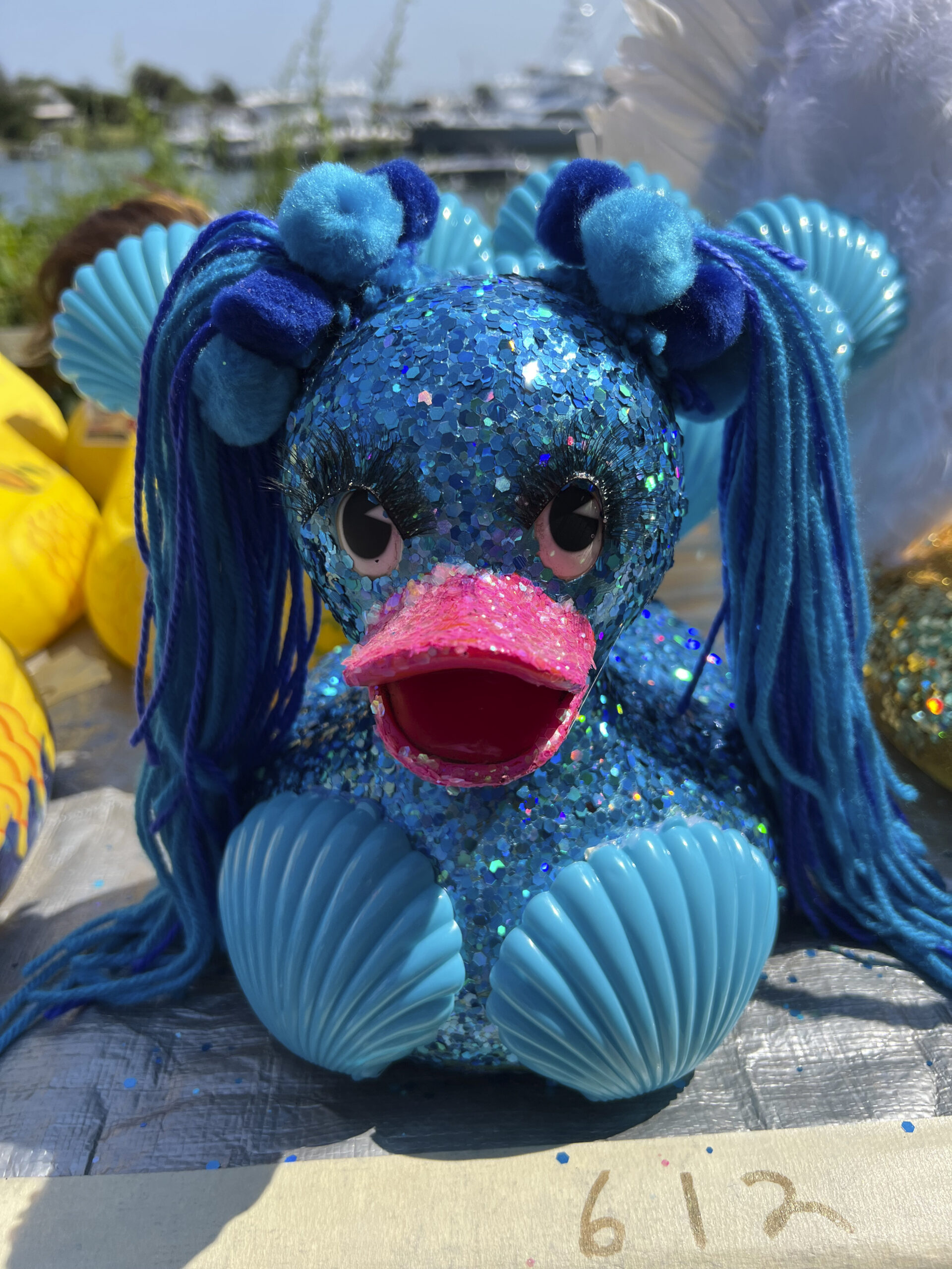 A decorated duck.