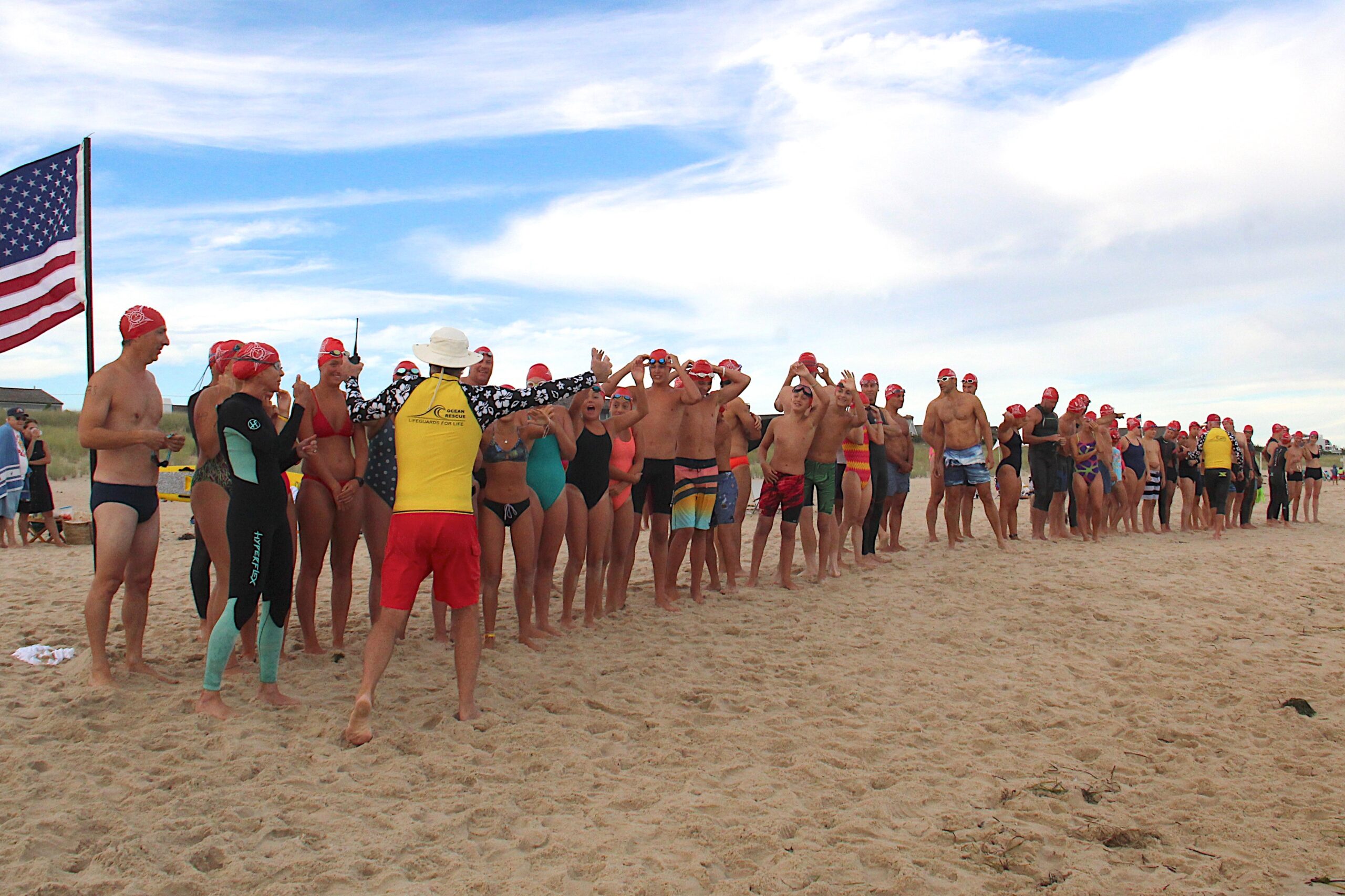 East Hampton Town Volunteer Ocean Rescue held its annual Red Devil Swim this past Saturday at Atlantic Avenue Beach.    KYRIL BROMLEY