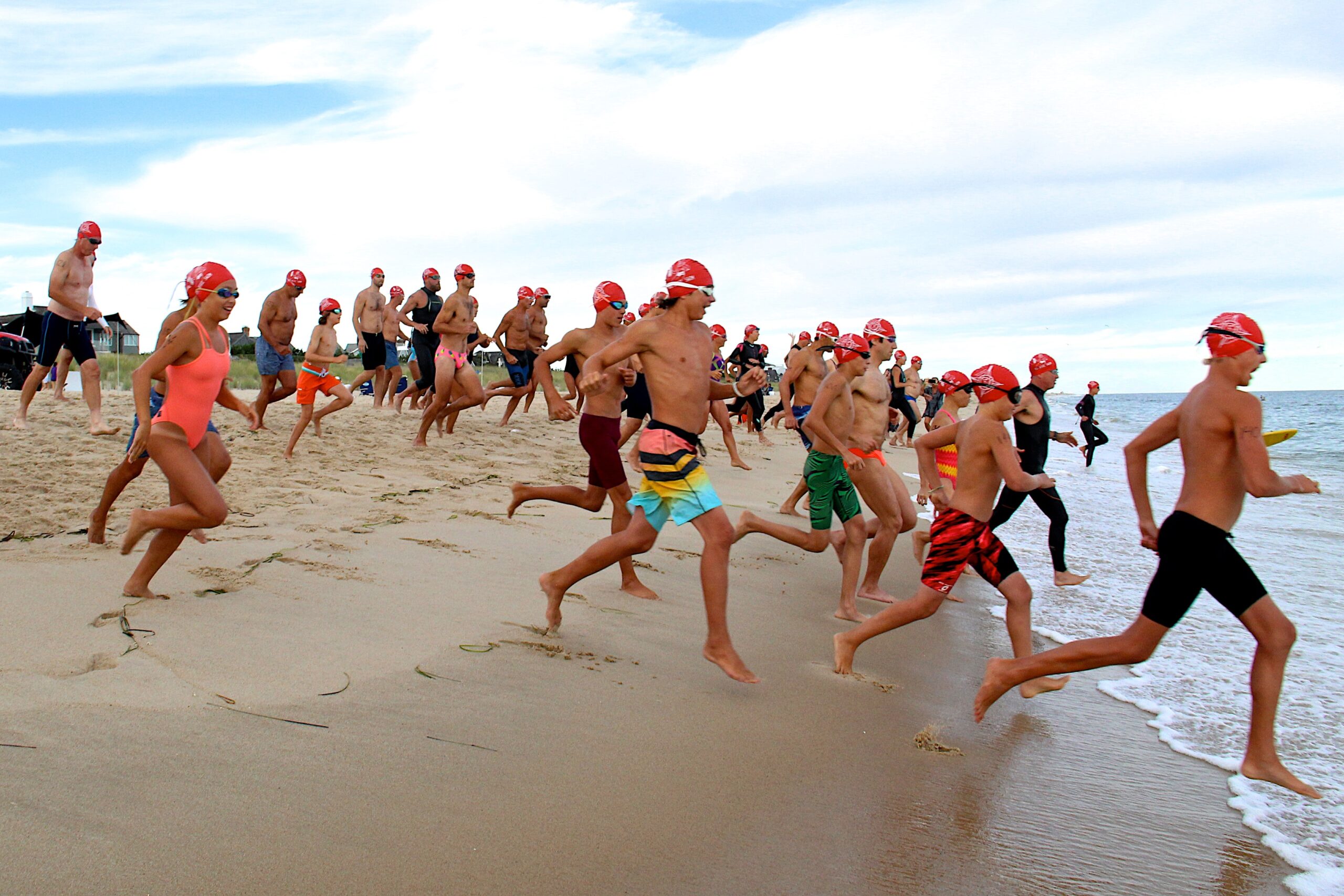 East Hampton Town Volunteer Ocean Rescue held its annual Red Devil Swim this past Saturday at Atlantic Avenue Beach.    KYRIL BROMLEY